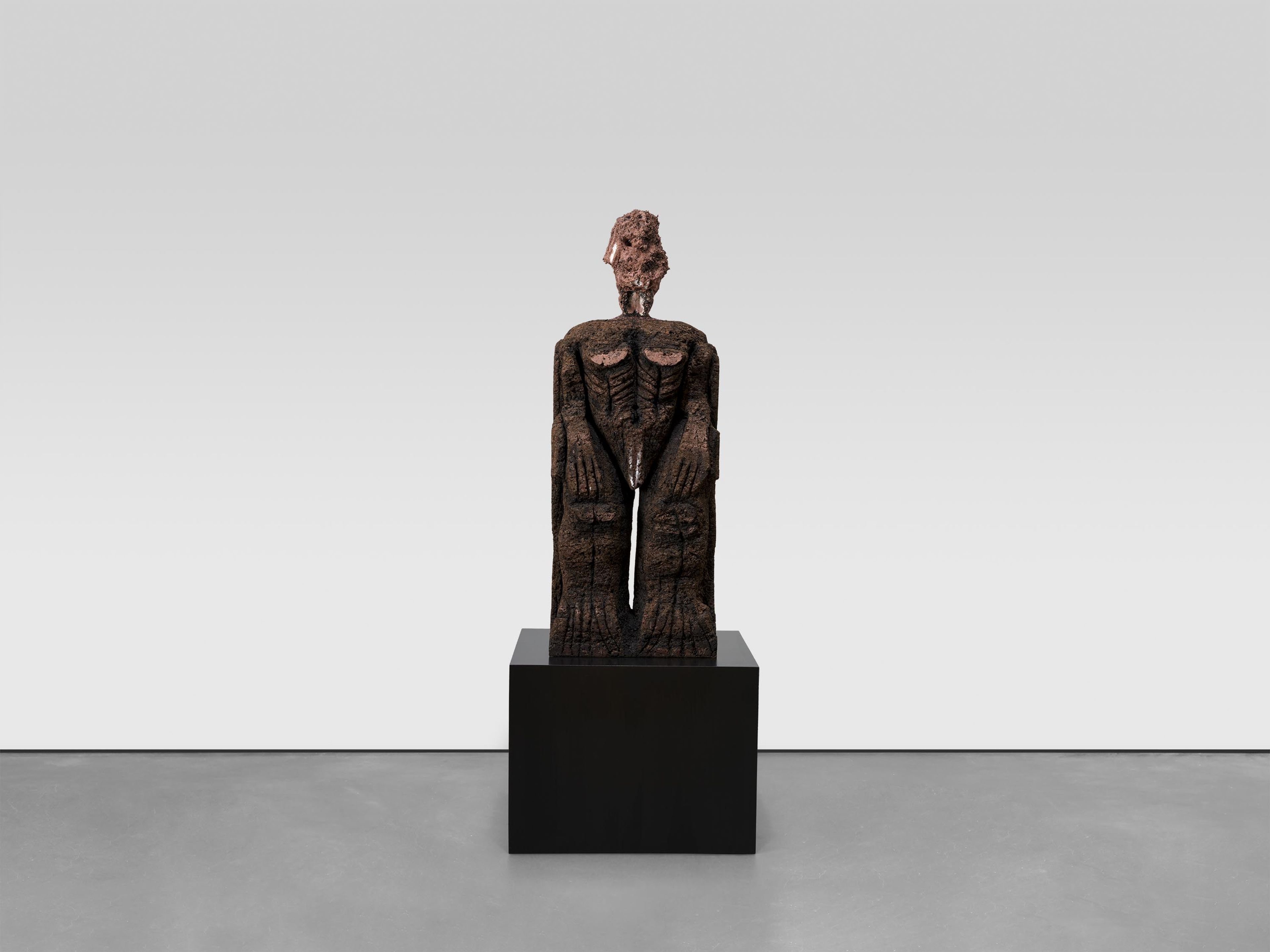 A sculpture by Huma Bhabha, titled The I Begins 2 C, dated 2025.