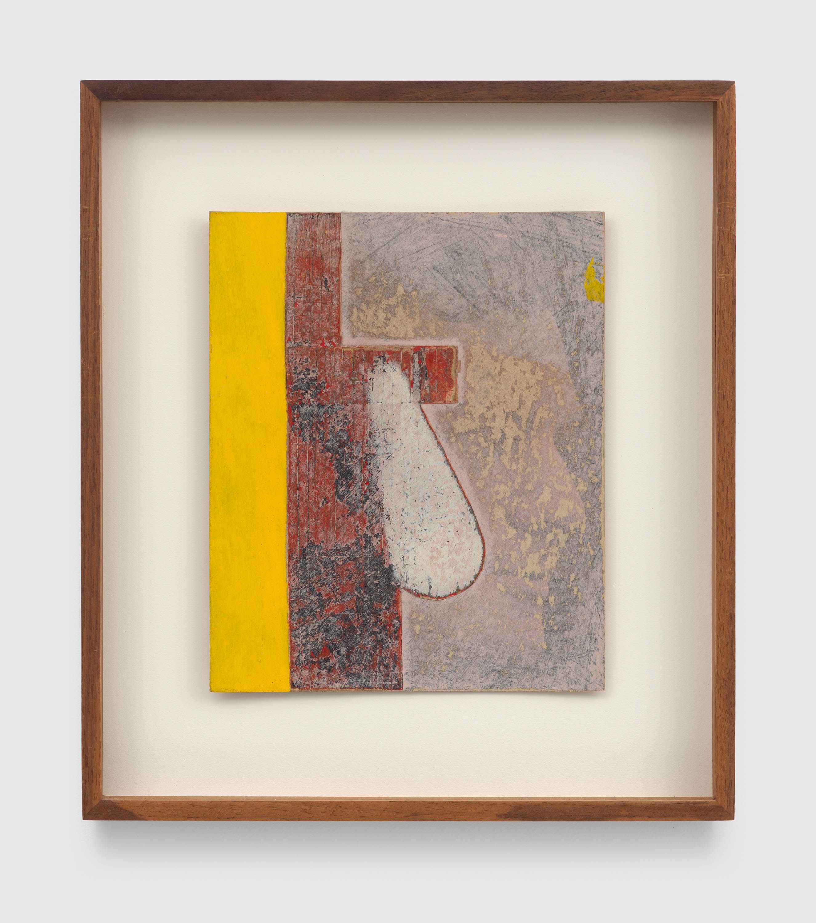 A work on paper by Ray Johnson, called Untitled (Moticos with Silhouette), circa 1954 to 1959.