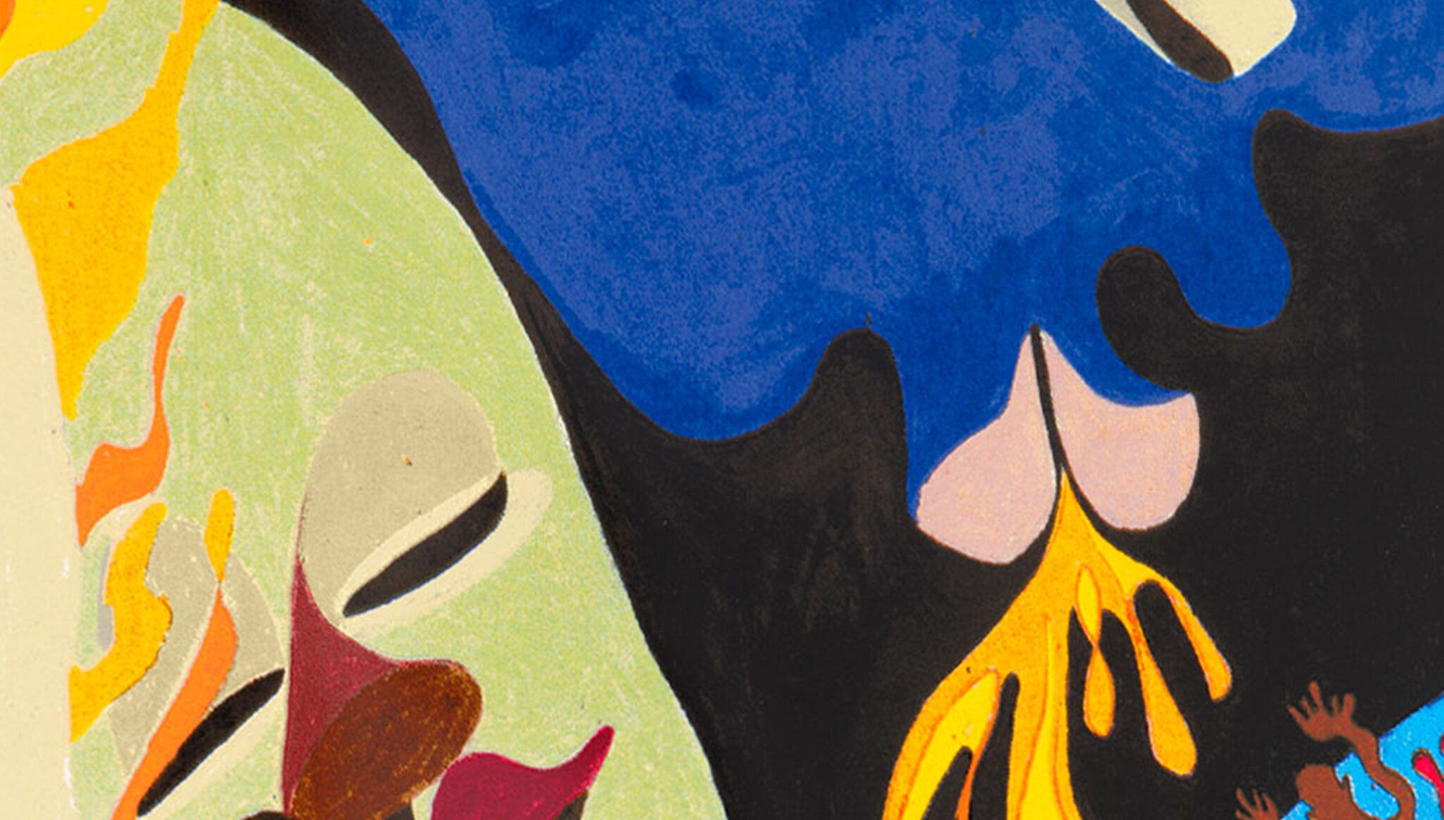 A detail of a print by Tau Lewis, titled "See the True Work of Angels," dated 2023
