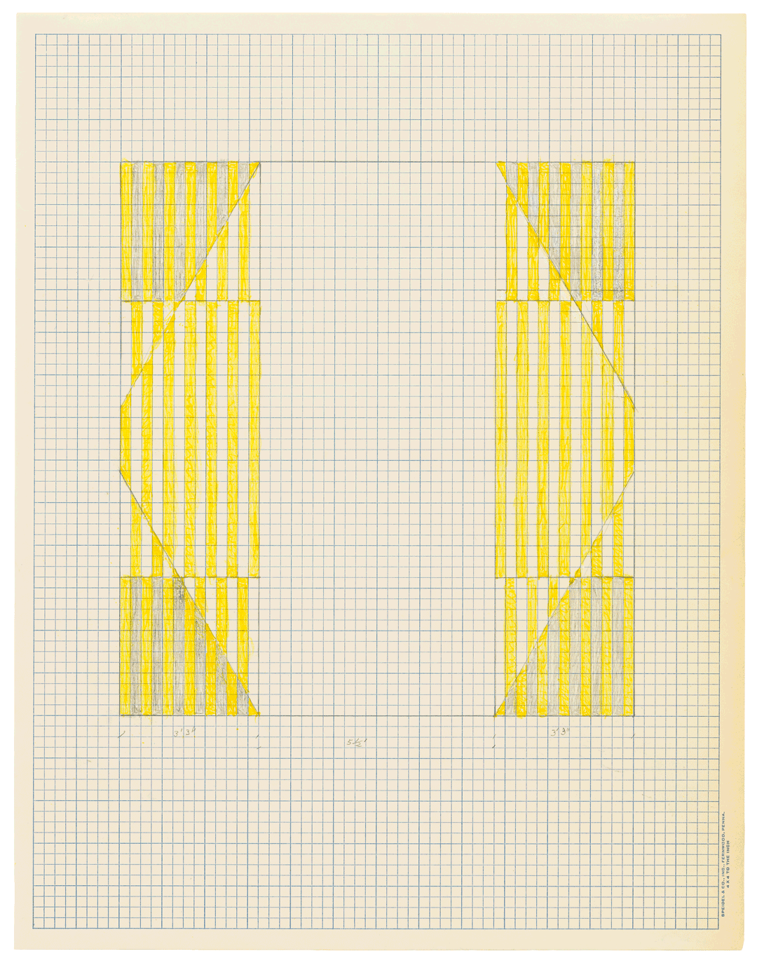 A drawing by Anni Albers, titled Study for Har Tzeon Panel (V), dated 1967.