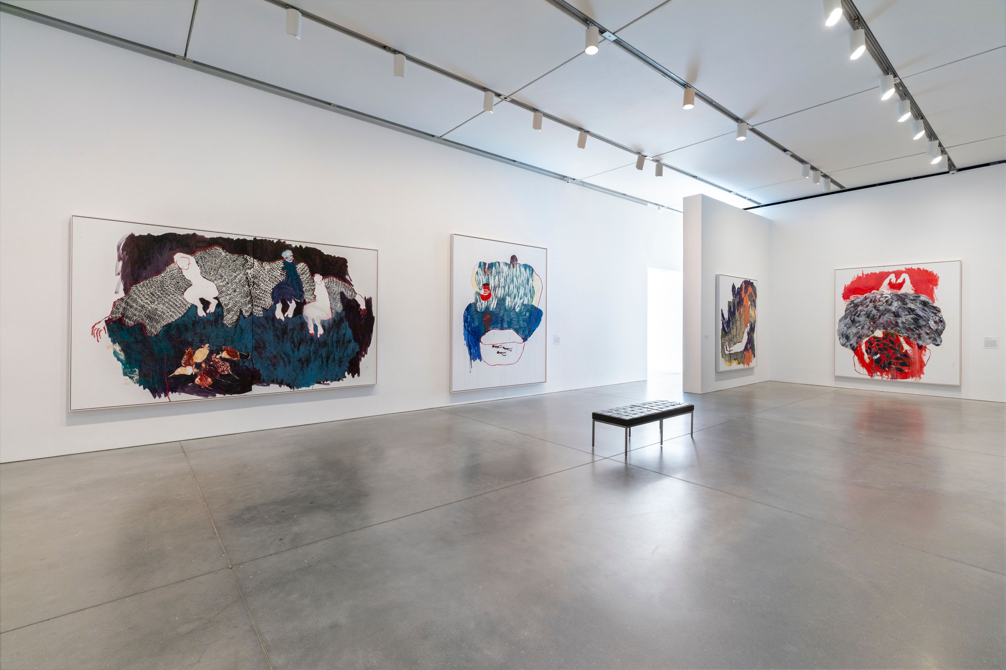 Installation view of the exhibition Portia Zvavahera: Hidden Battles / Hondo dzakavanzika, at the Institute of Contemporary Art/Boston, United States, dated 2025-26.