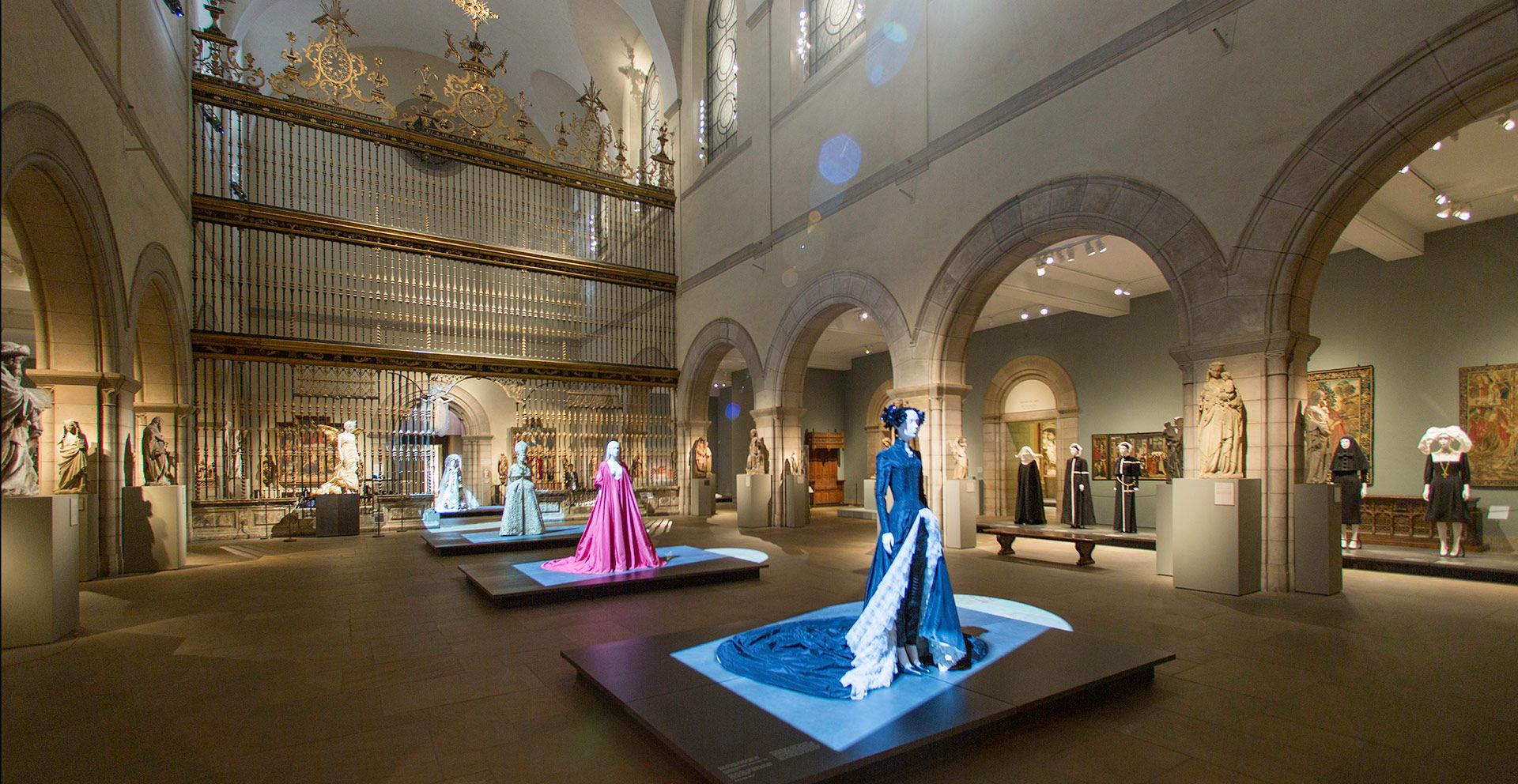 Installation view, Heavenly Bodies: Fashion and the Catholic Imagination, The Metropolitan Museum of Art, New York, 2018.