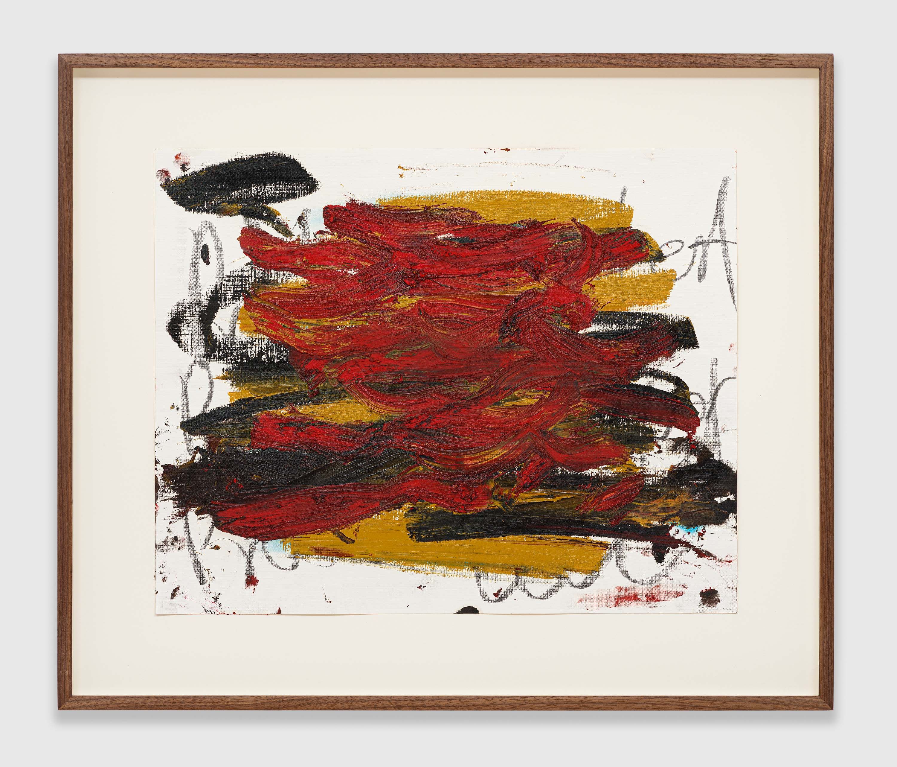 A work on paper by Oscar Murillo, titled study for social cataracts, dated 2022.
