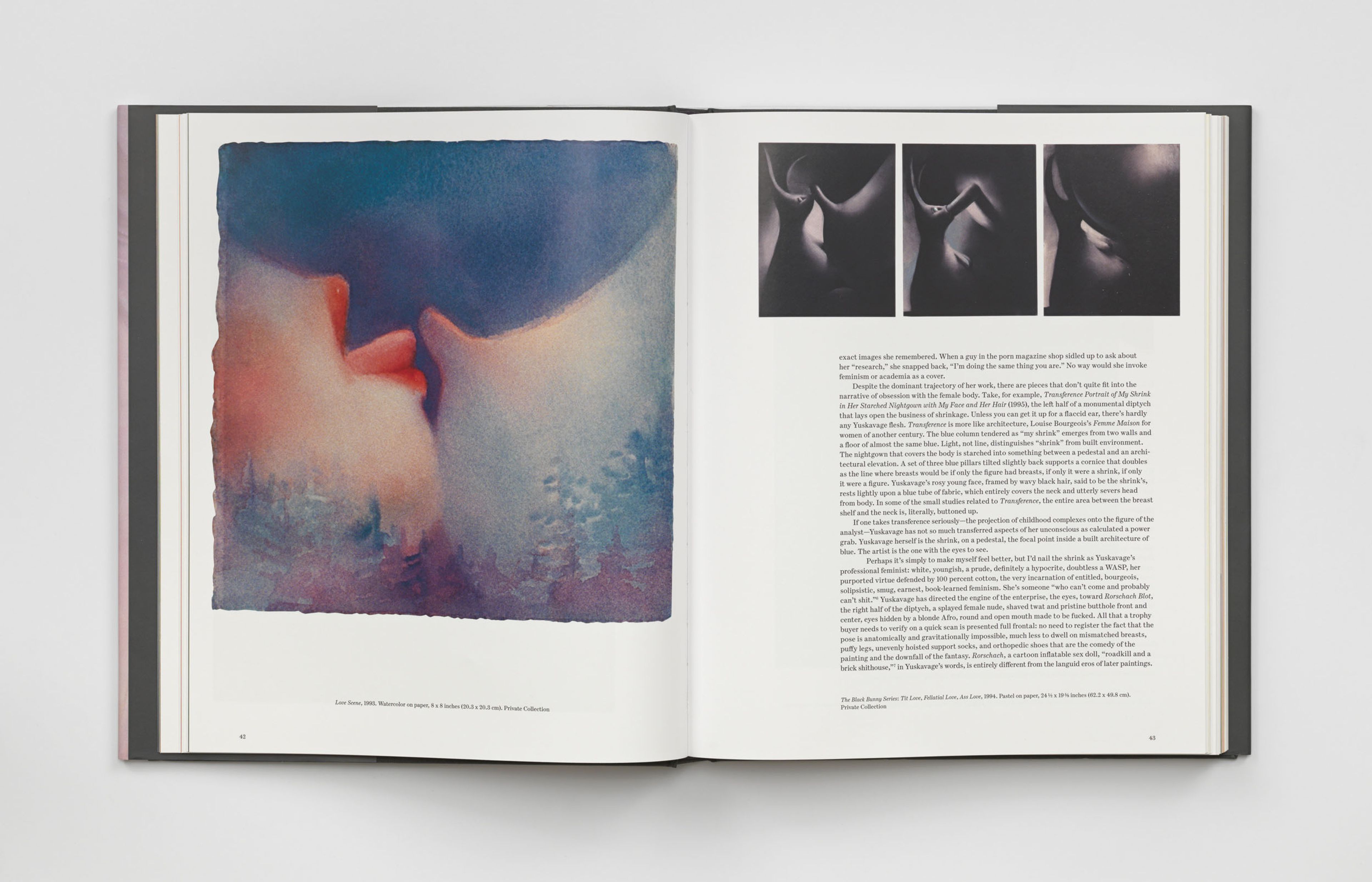 Interior spread of Lisa Yuskavage's book titled The Brood.