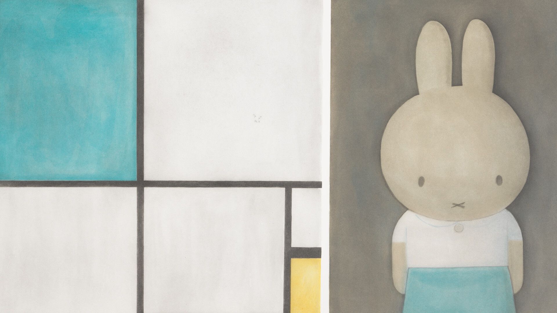 A detail of a seven-color aquatint from four copper plates on Fabriano 2RC paper by Liu Ye, titled Untitled II, dated 2010.