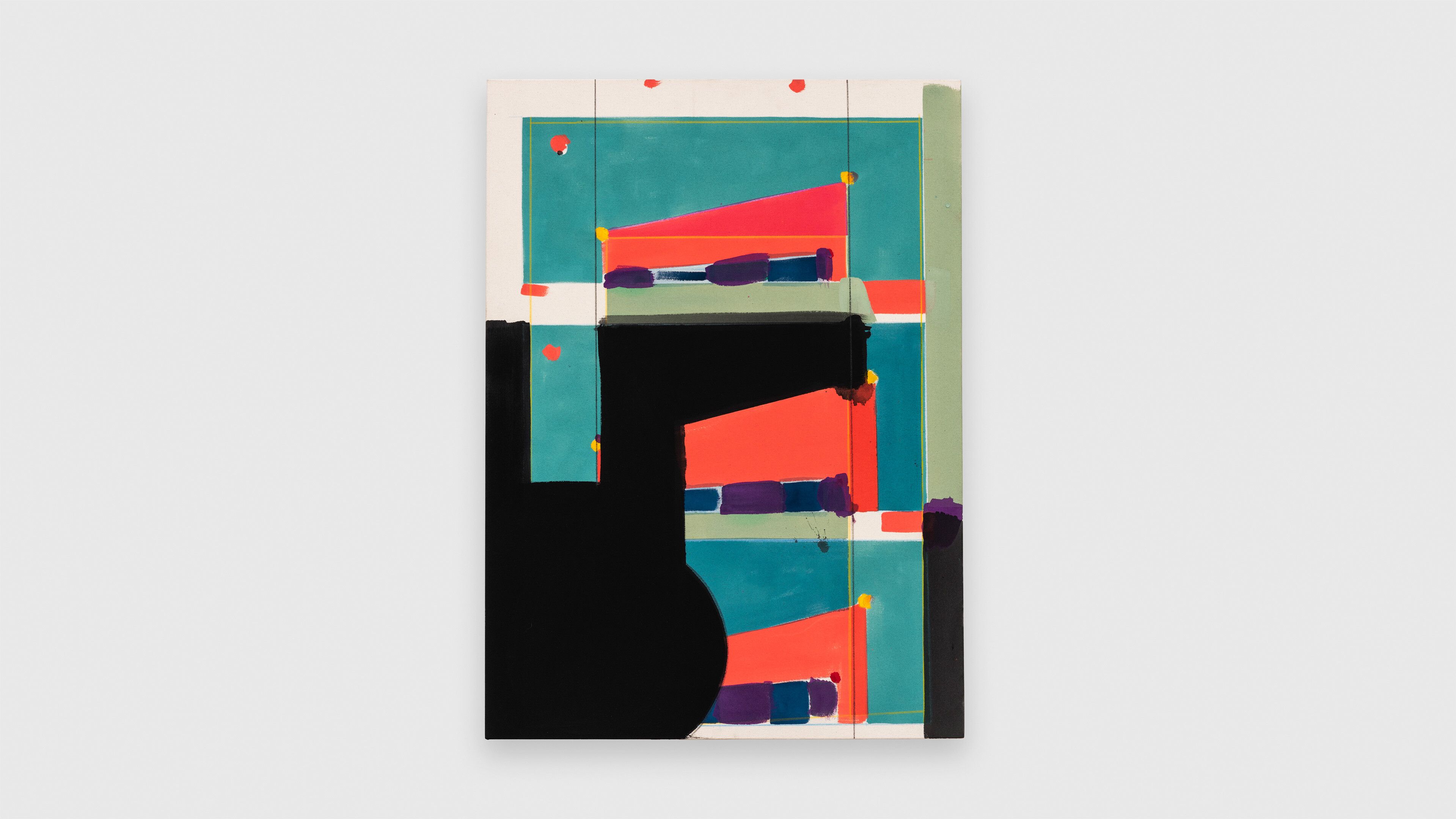 An acrylic and graphite work on canvas by Matt Connors, titled It/s Stops /Stopped, dated 2020.