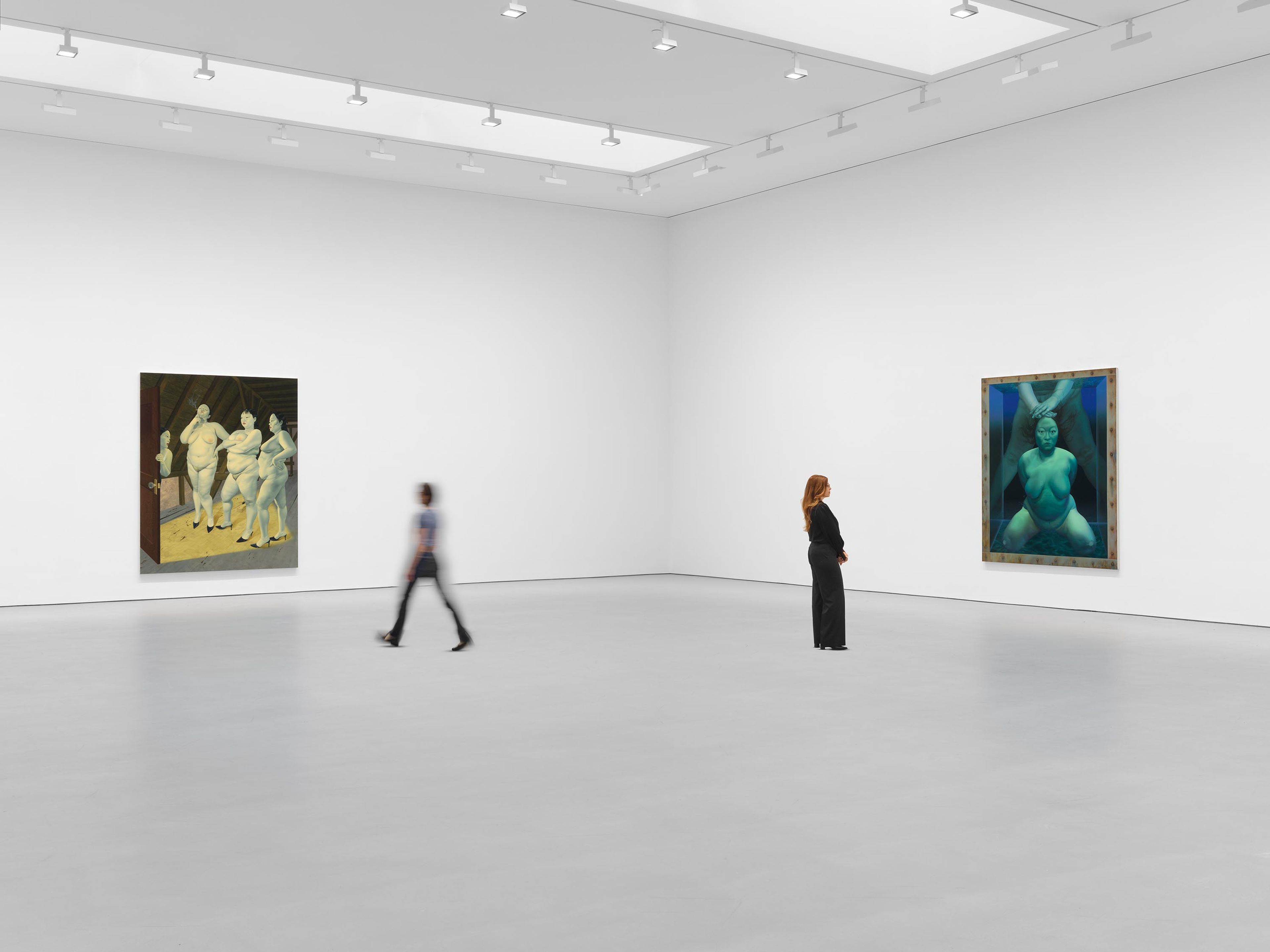 An installation view of the exhibtion, Sasha Gordon: Haze, at David Zwirner in New York, dated 2025.