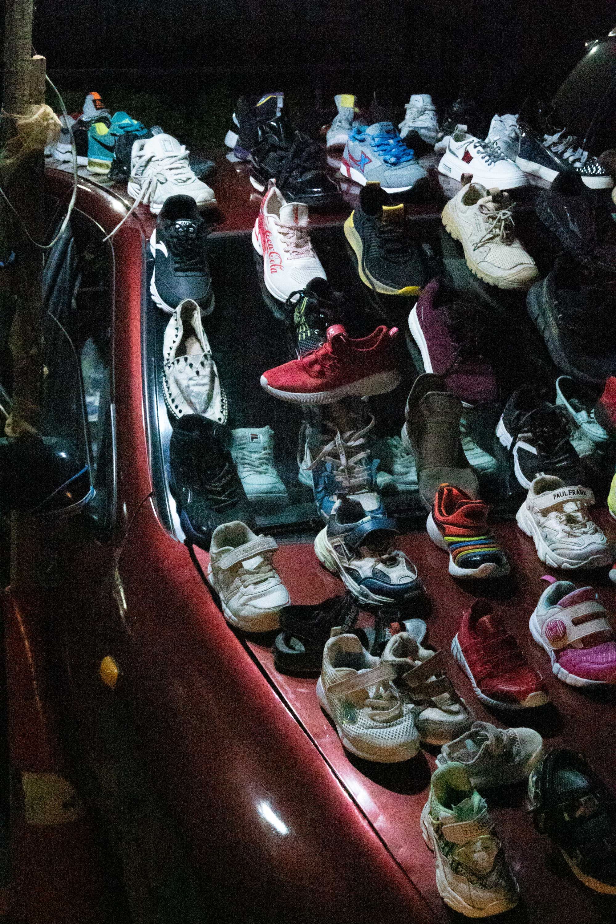 A photograph by Wolfgang Tillmans, titled Temporary Shoe Shop, dated 2022.