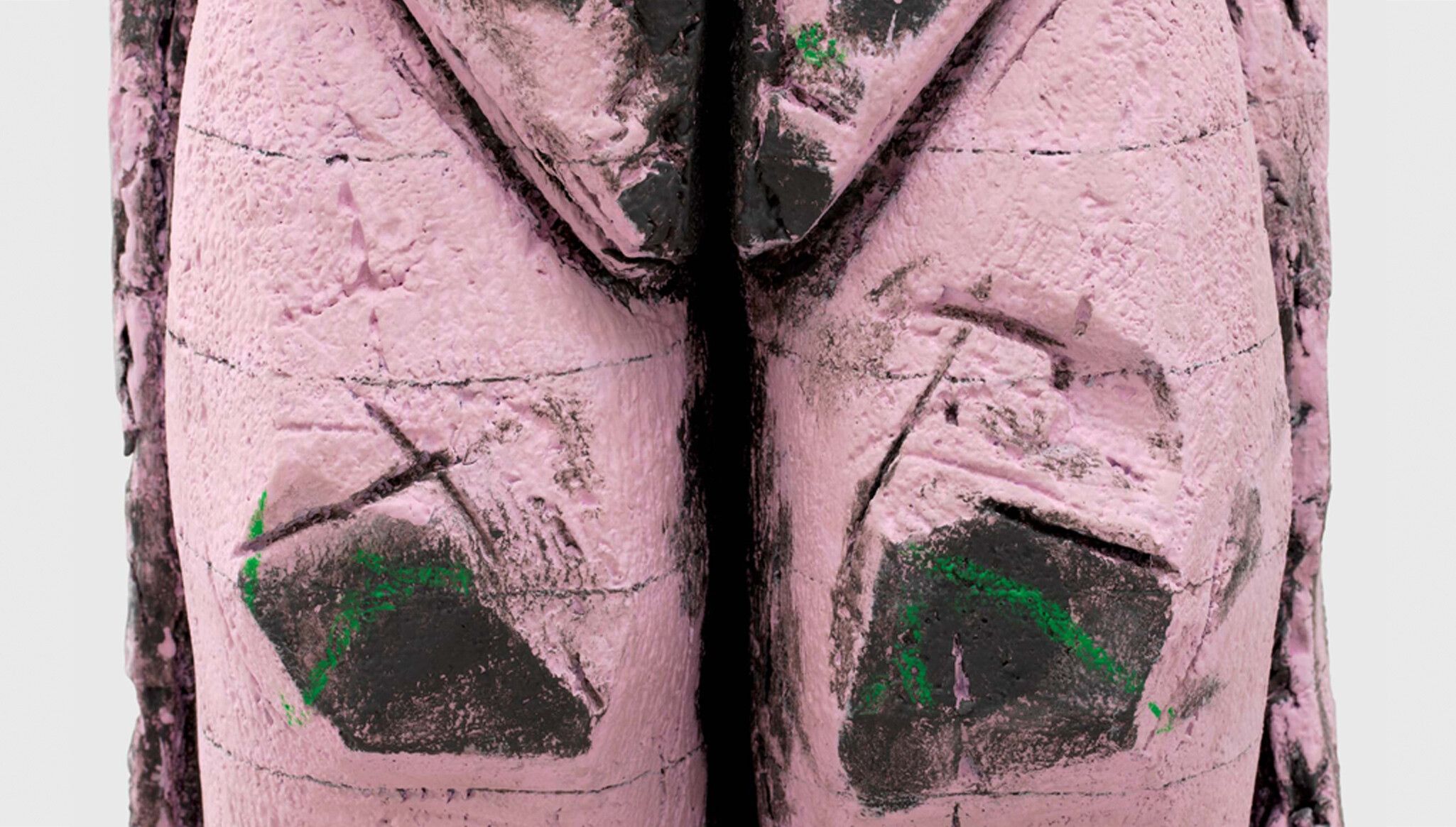 A detail of a sculpture by Huma Bhabha, titled What Should it Be, dated 2024