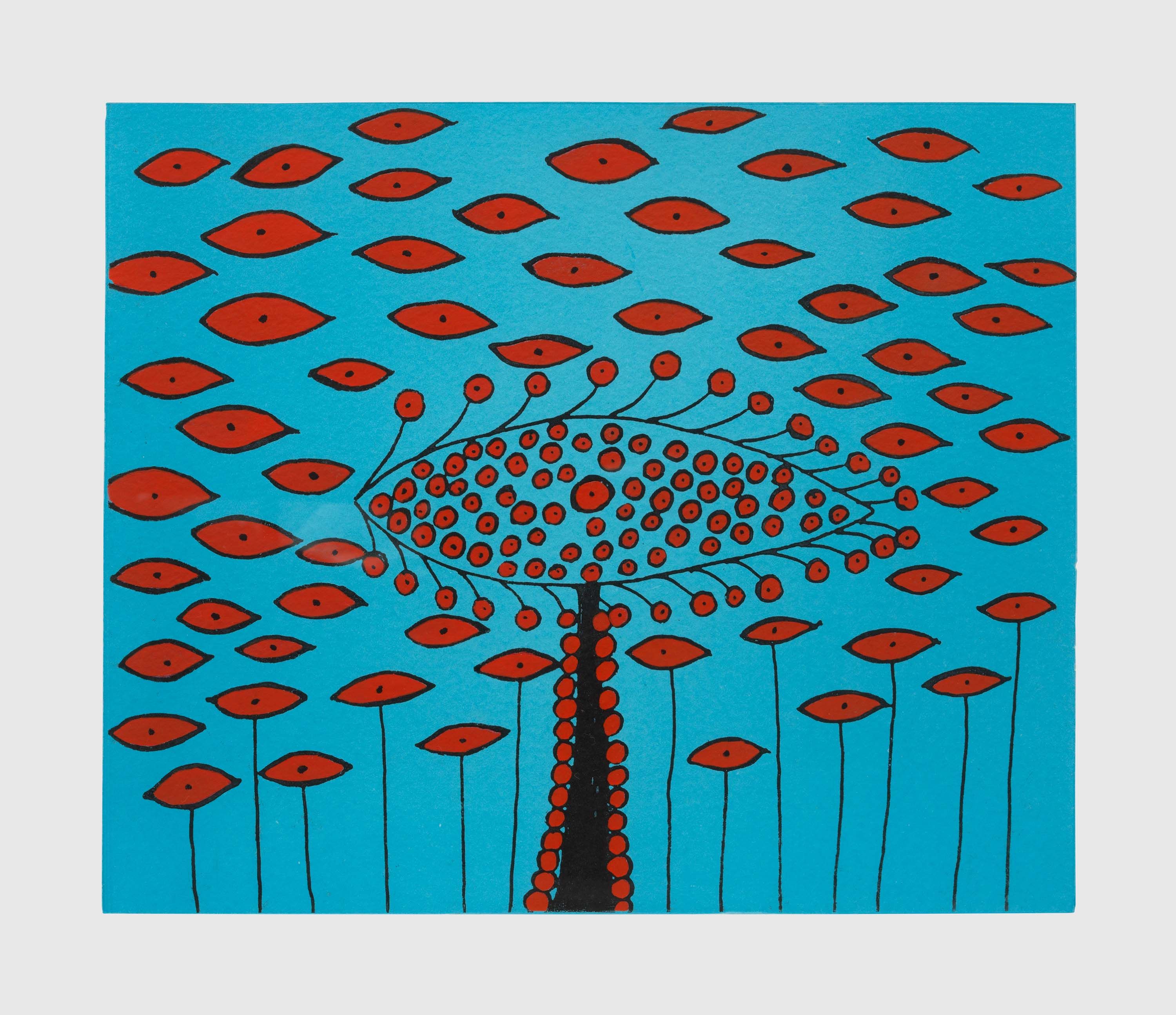 A print by Yayoi Kusama, titled Sunset, dated 2011.