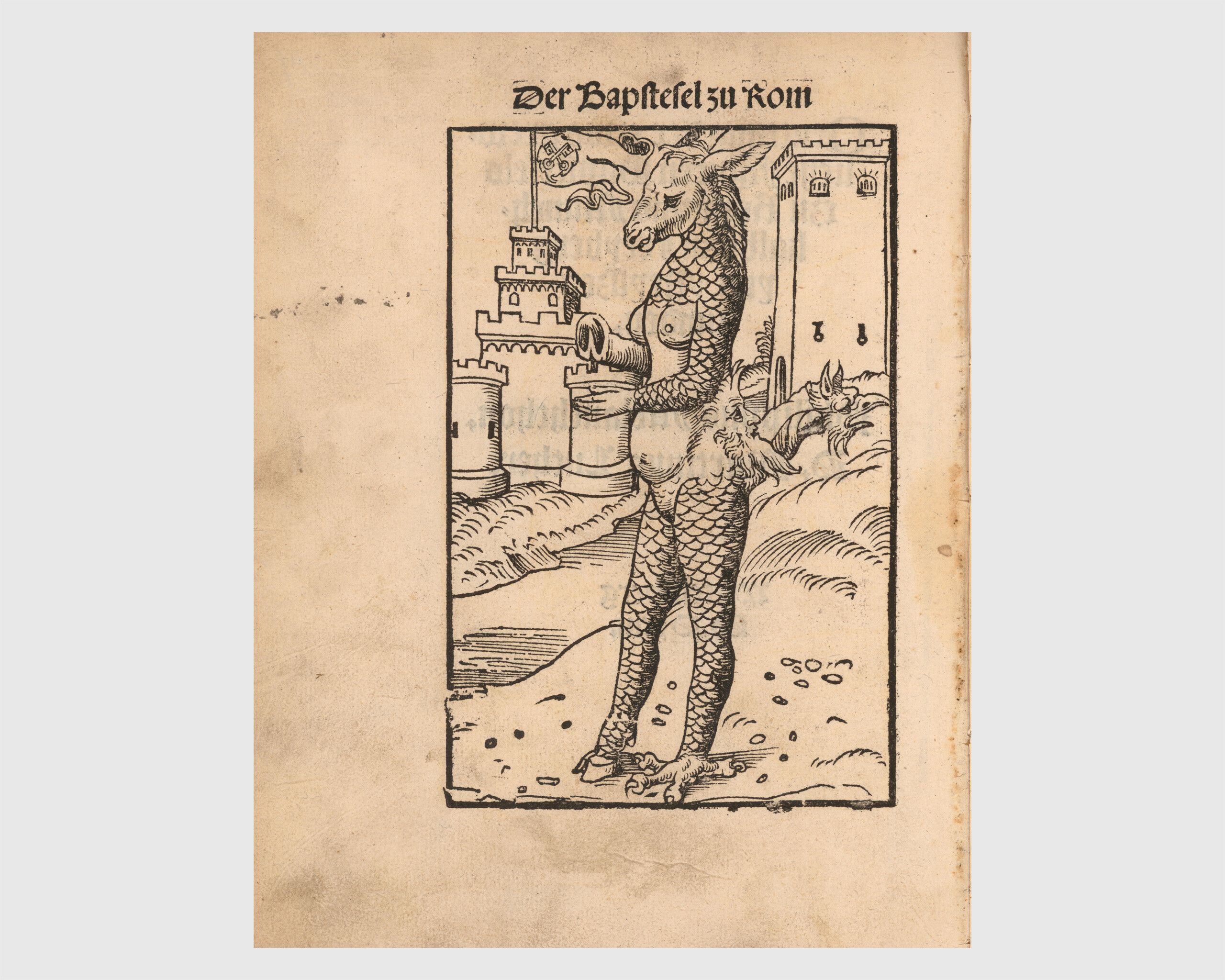 Lucas Cranach the Elder, Der Bapstesel zu Rom (The Papal Ass or The Pope Ass of Rome), dated 1523