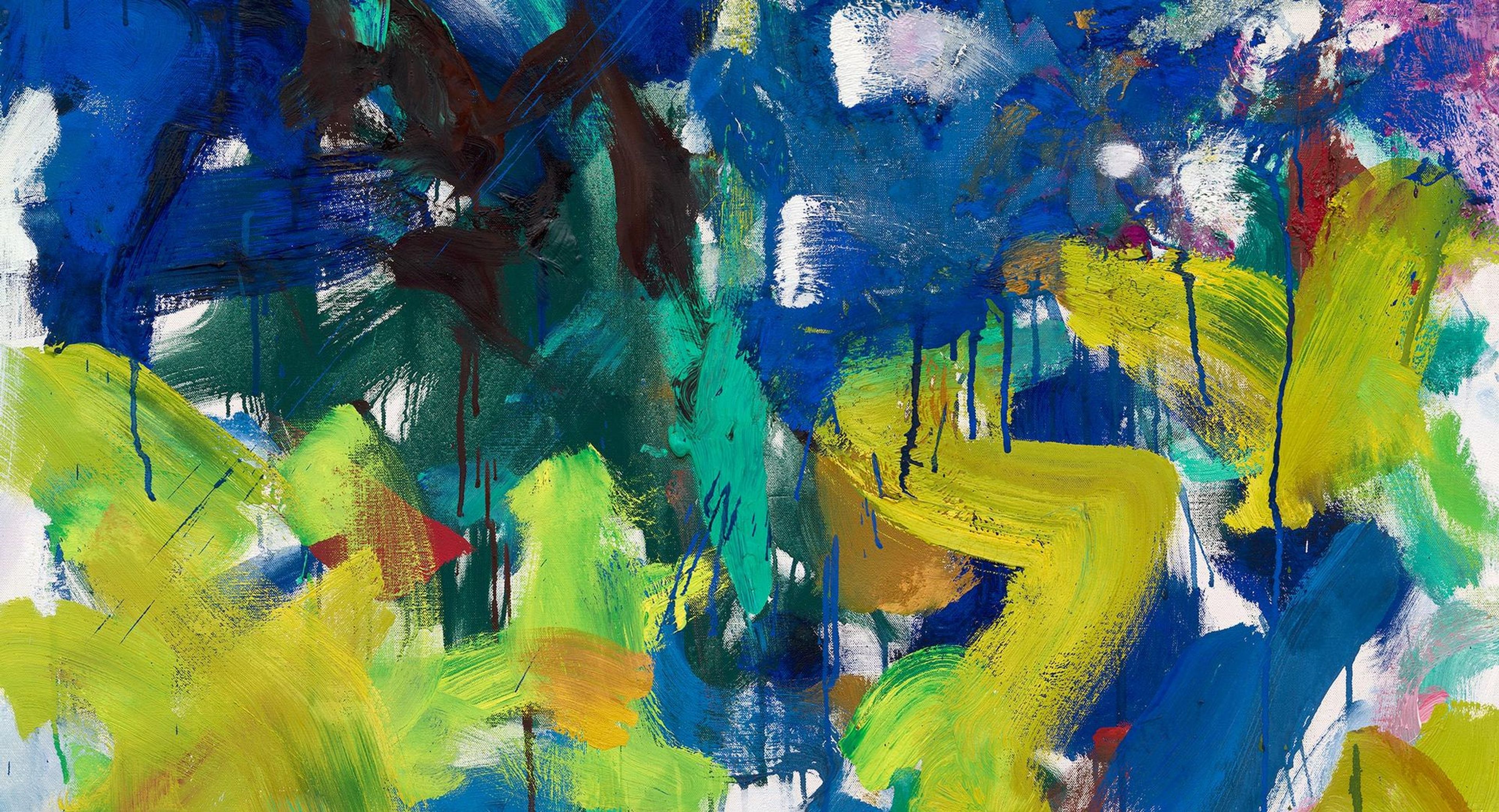 A detail from a painting by Joan Mitchell, titled Border, dated 1989