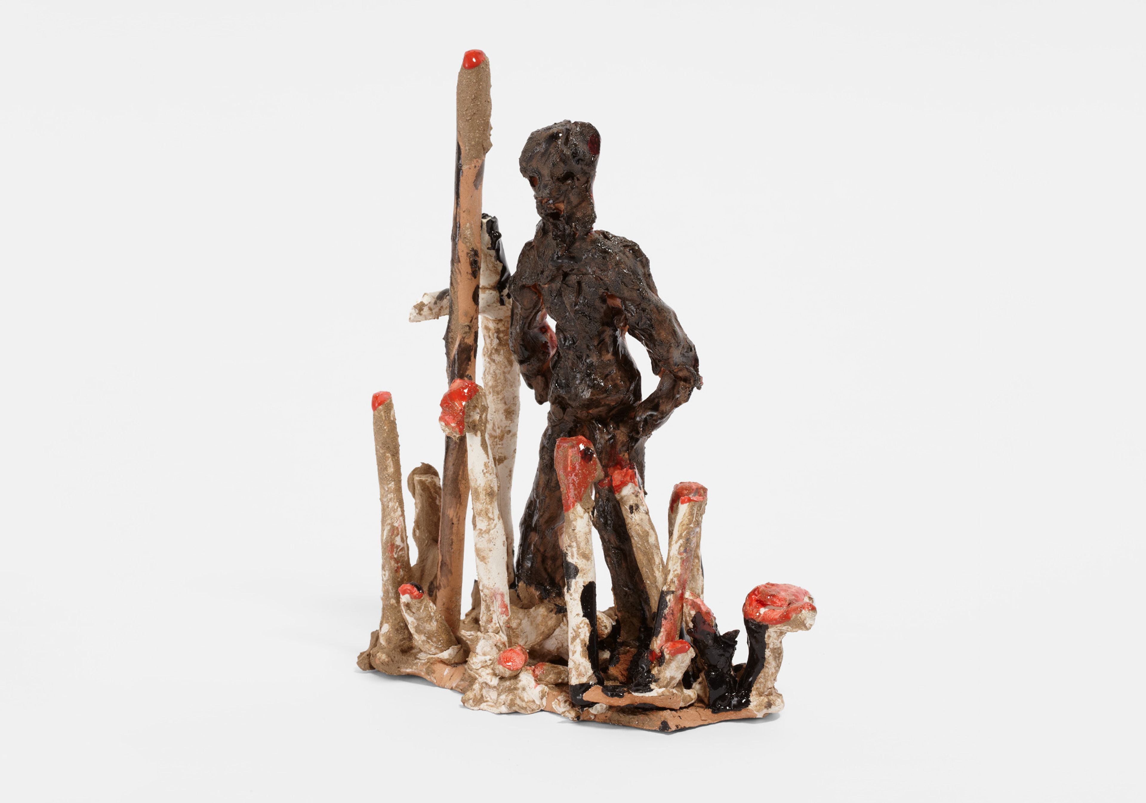 An untitled ceramic sculpture by Josh Smith, dated 2013.