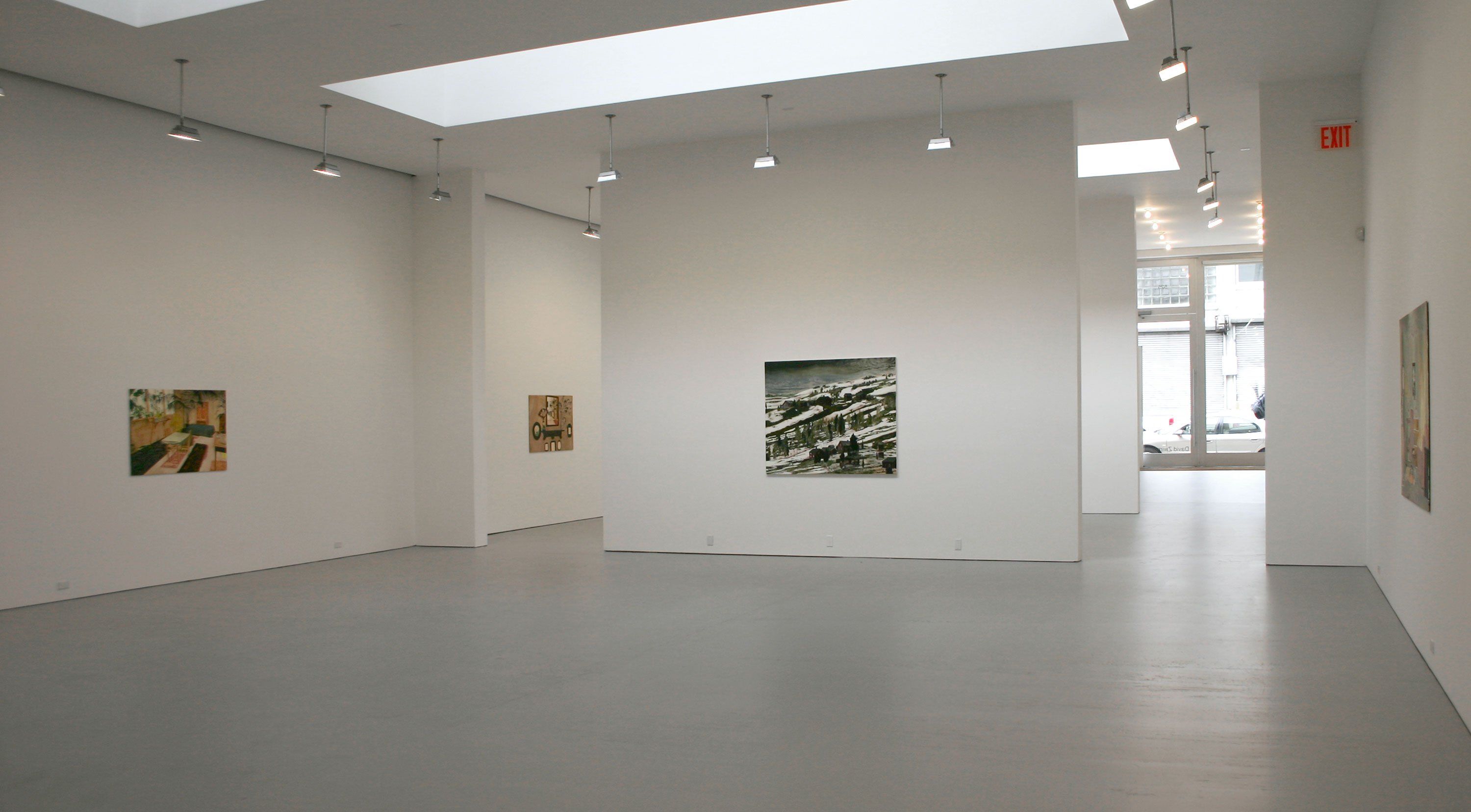 Installation view of the exhibition Mamma Andersson: Rooms Under the Influence, at David Zwirner in New York, dated 2006.