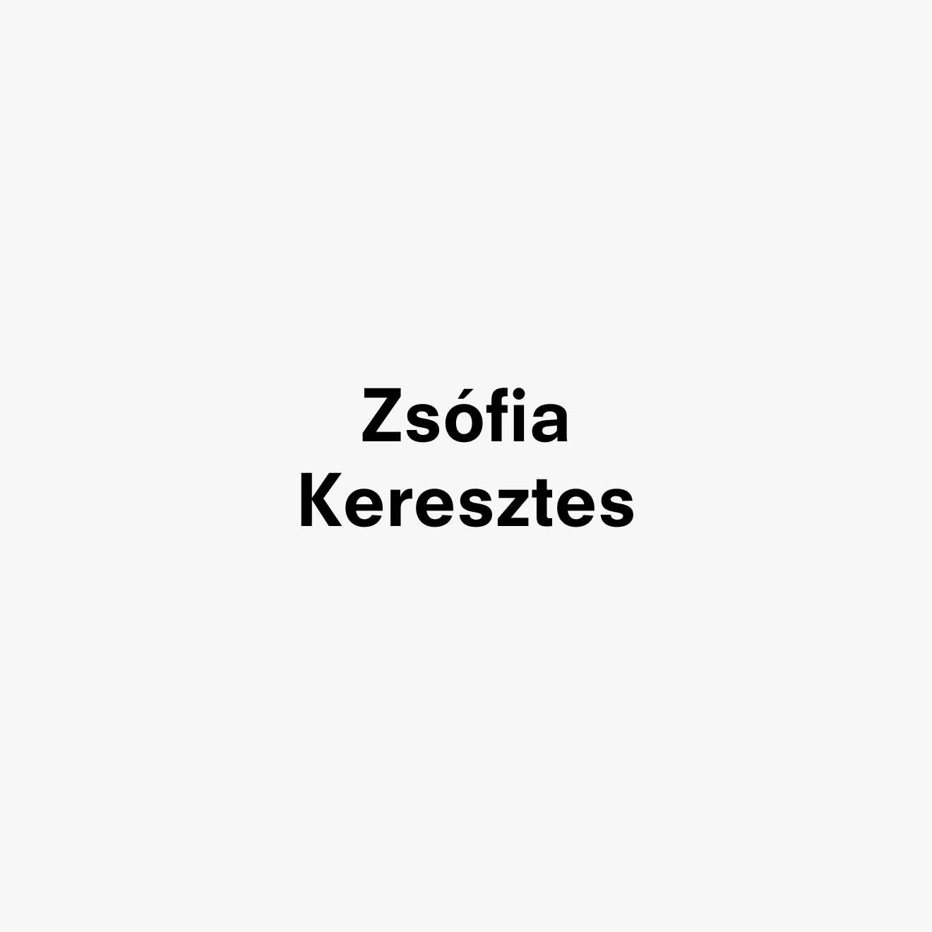 A graphic text card for Zsofia Keresztes, dated 2020