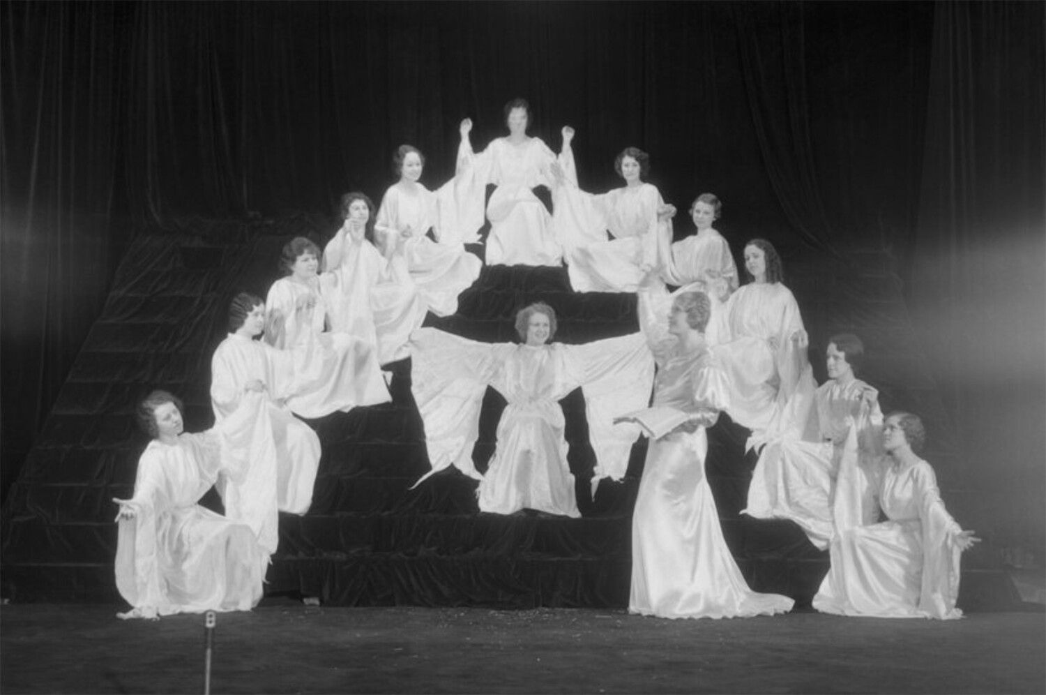 An image of an evangelist pageant, dated 1935