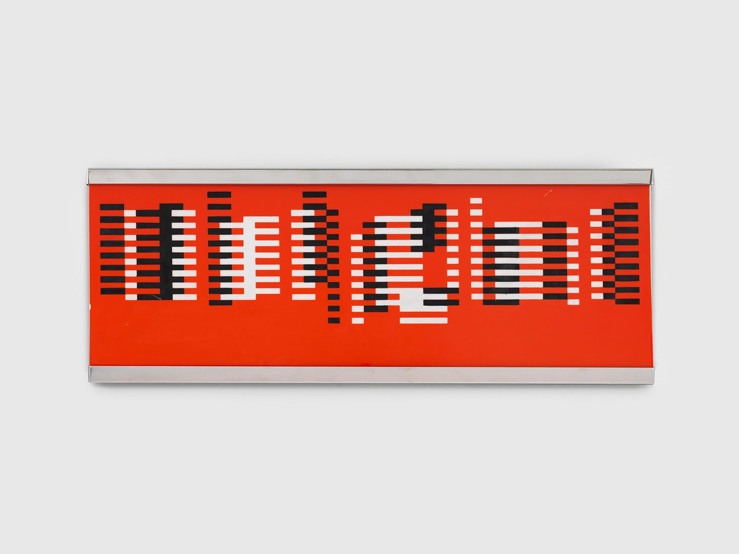 A sandblasted flashed glass work with black paint by Josef Albers, titled Fuge (Fugue), circa 1926.