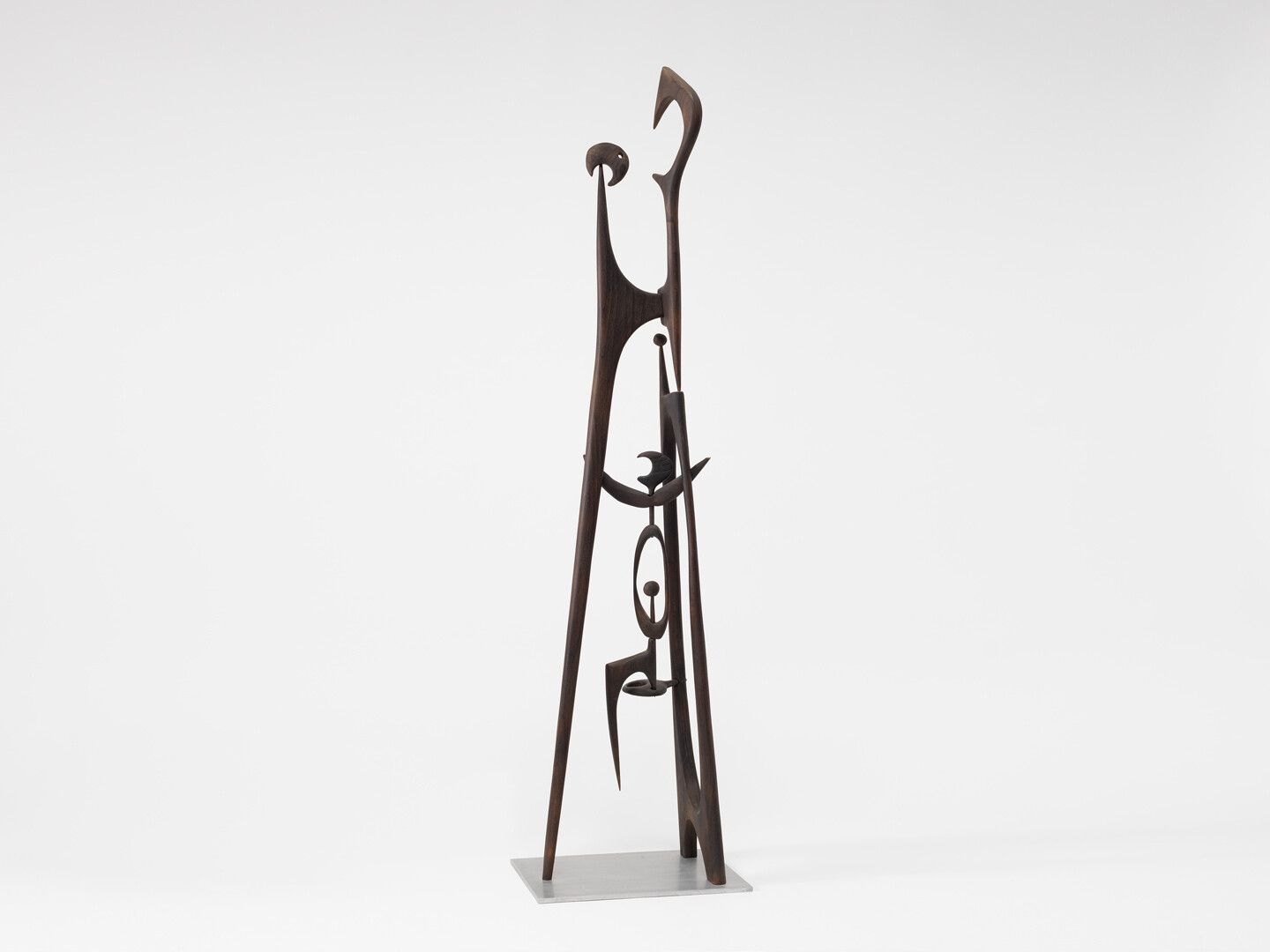 An untitled wood and steel sculpture by Leo Amino, circa 1950.