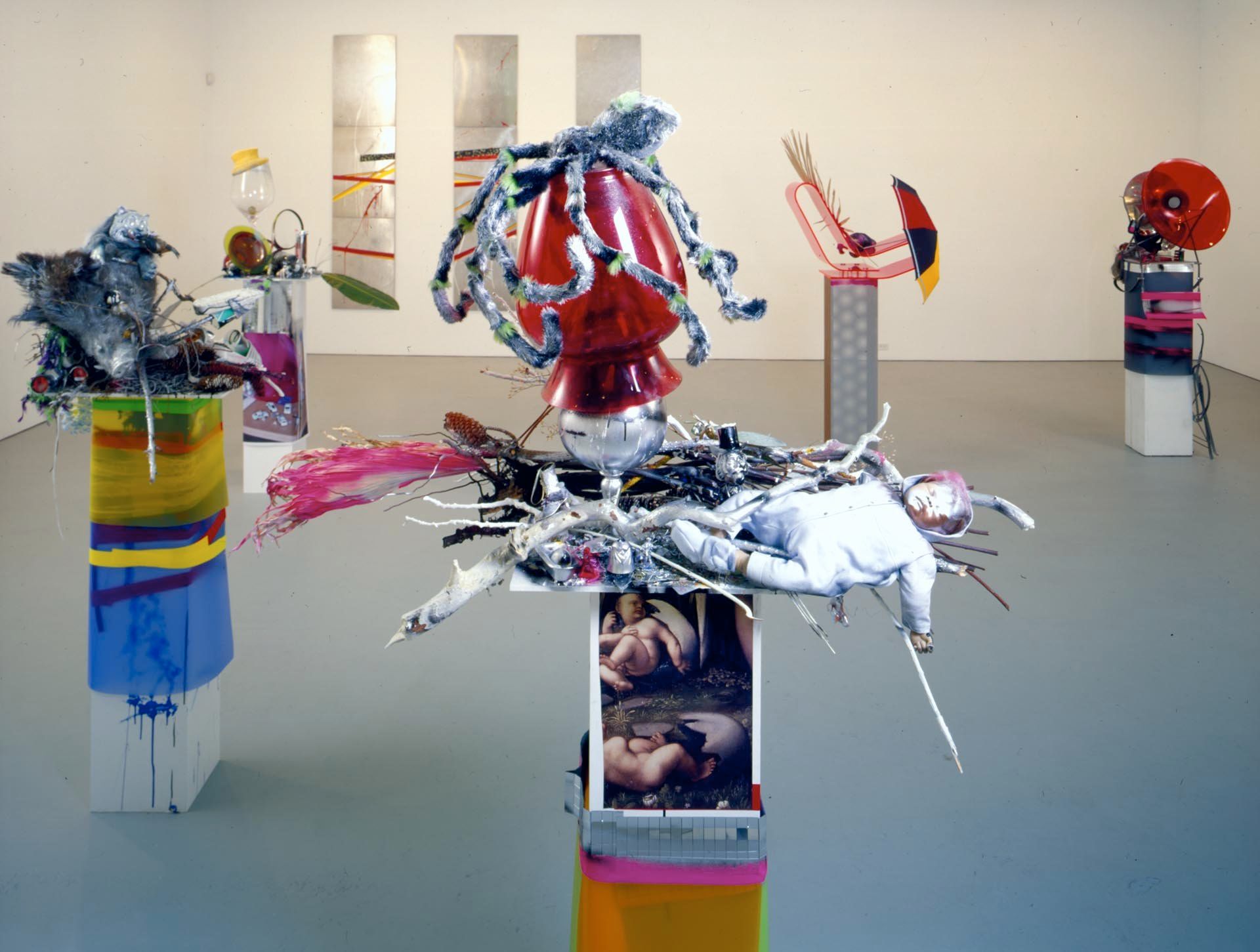 An installation view of the exhibition Isa Genzken: New Work, at David Zwirner New York, dated 2005.