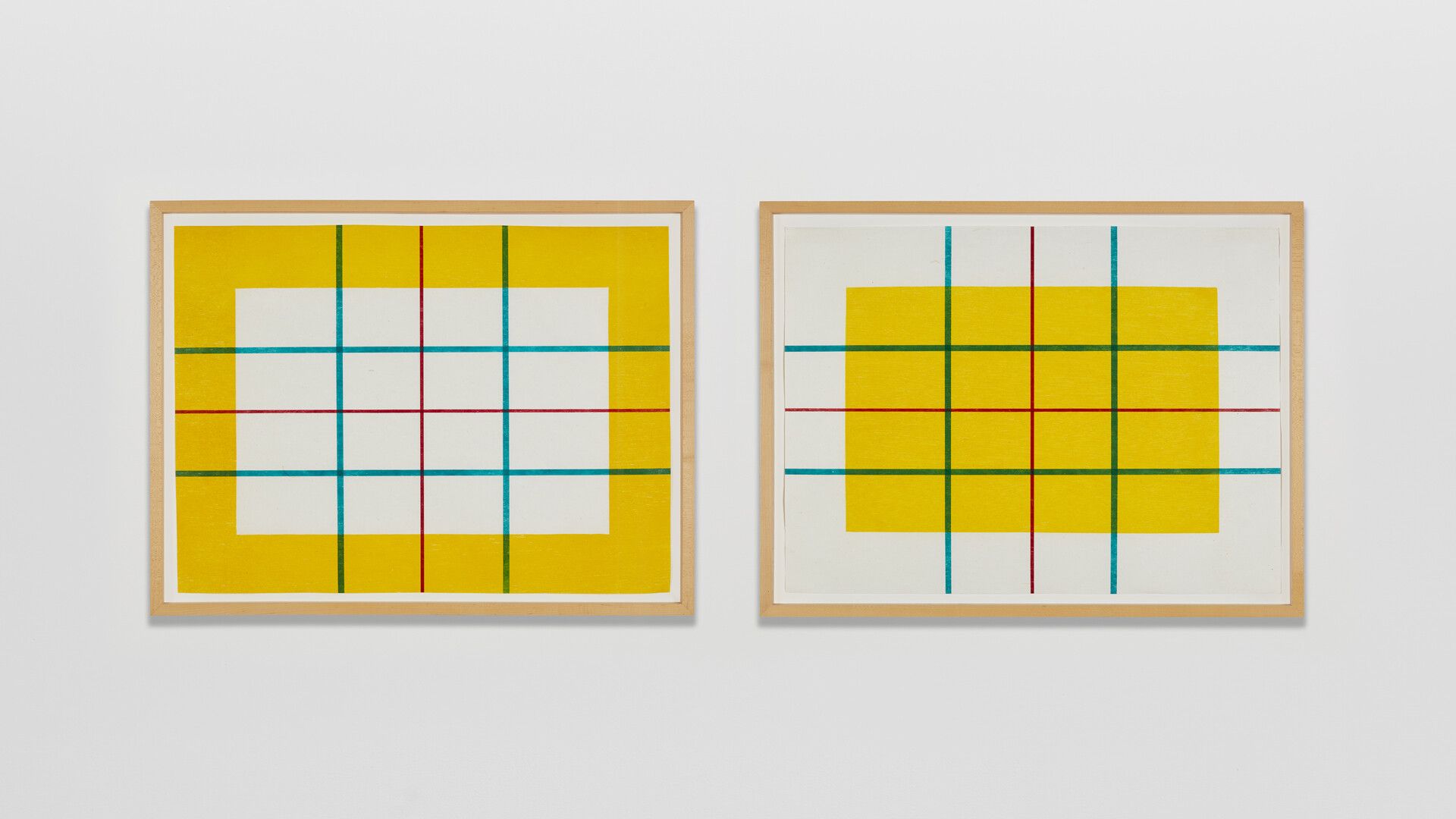 A photo featuring two of twenty prints from Donald Judd, Untitled 1992-1993/2020, dated 2020