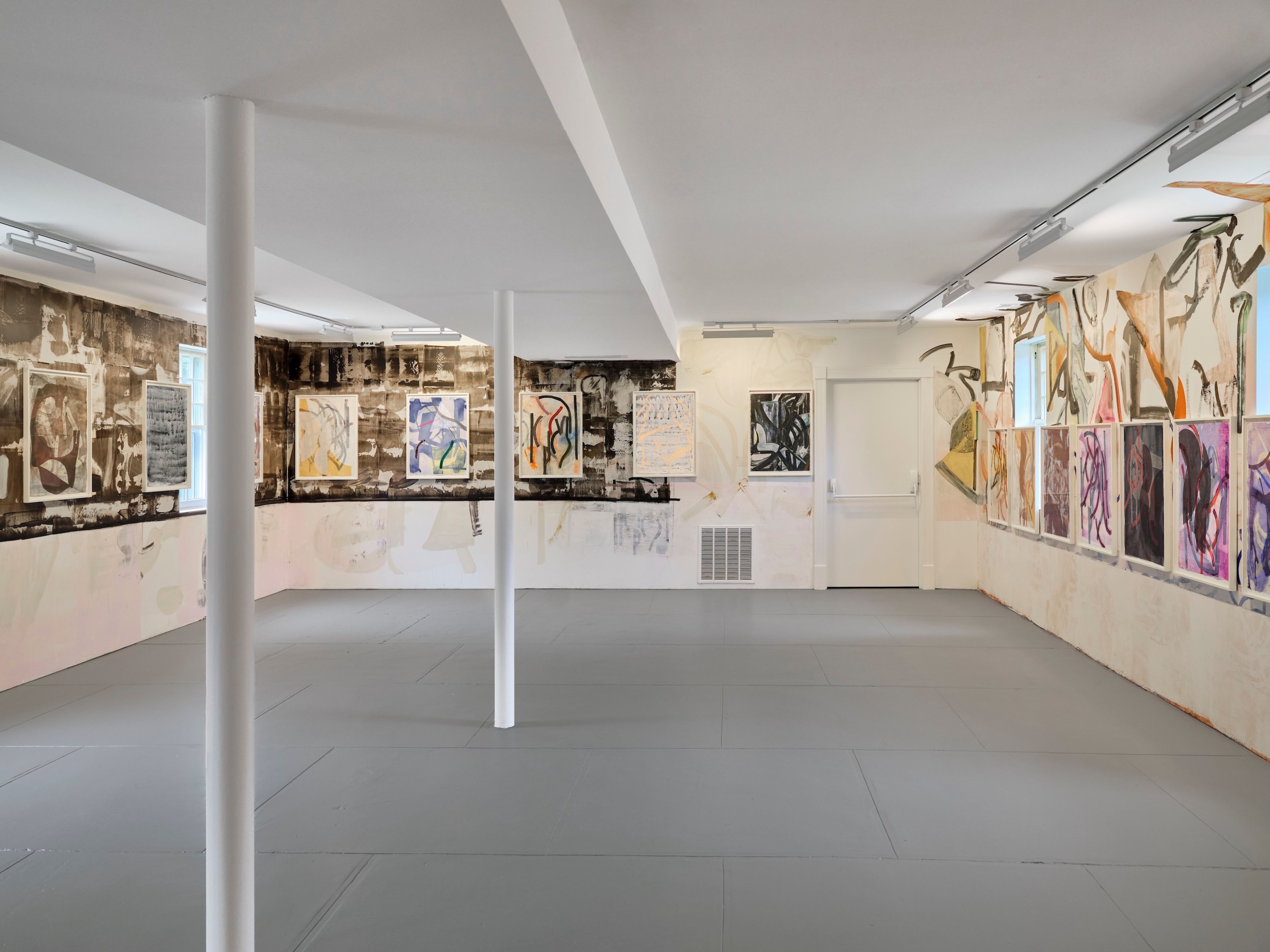 Installation view of the exhibition titled Amy Sillman: Alternate Side, at Dia Bridgethampton in Bridgehampton, New York, United States, dated 2025.
