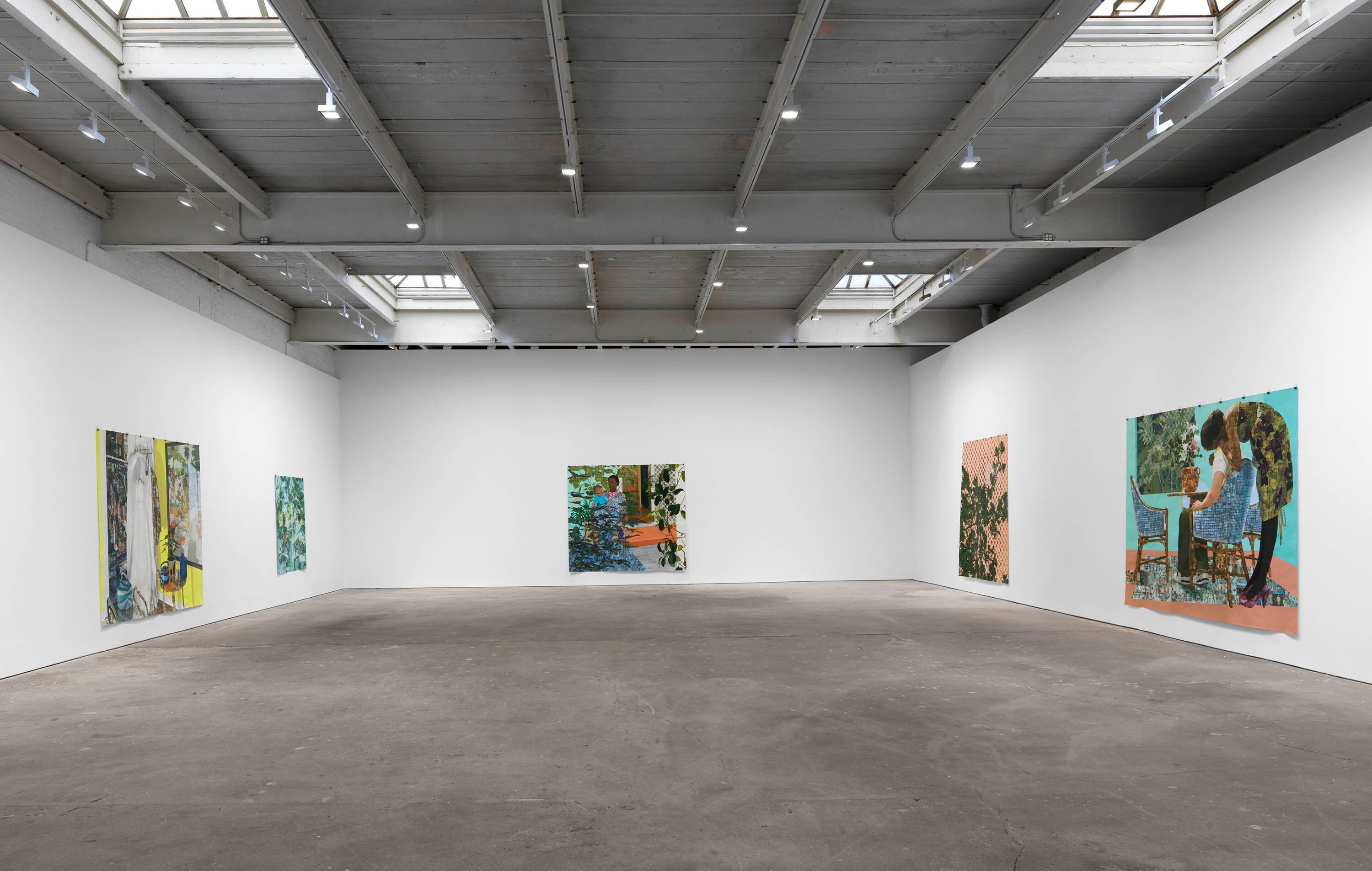 Installation view, Njideka Akunyili Crosby: Coming Back to See Through, Again, David Zwirner, New York, dated 2023