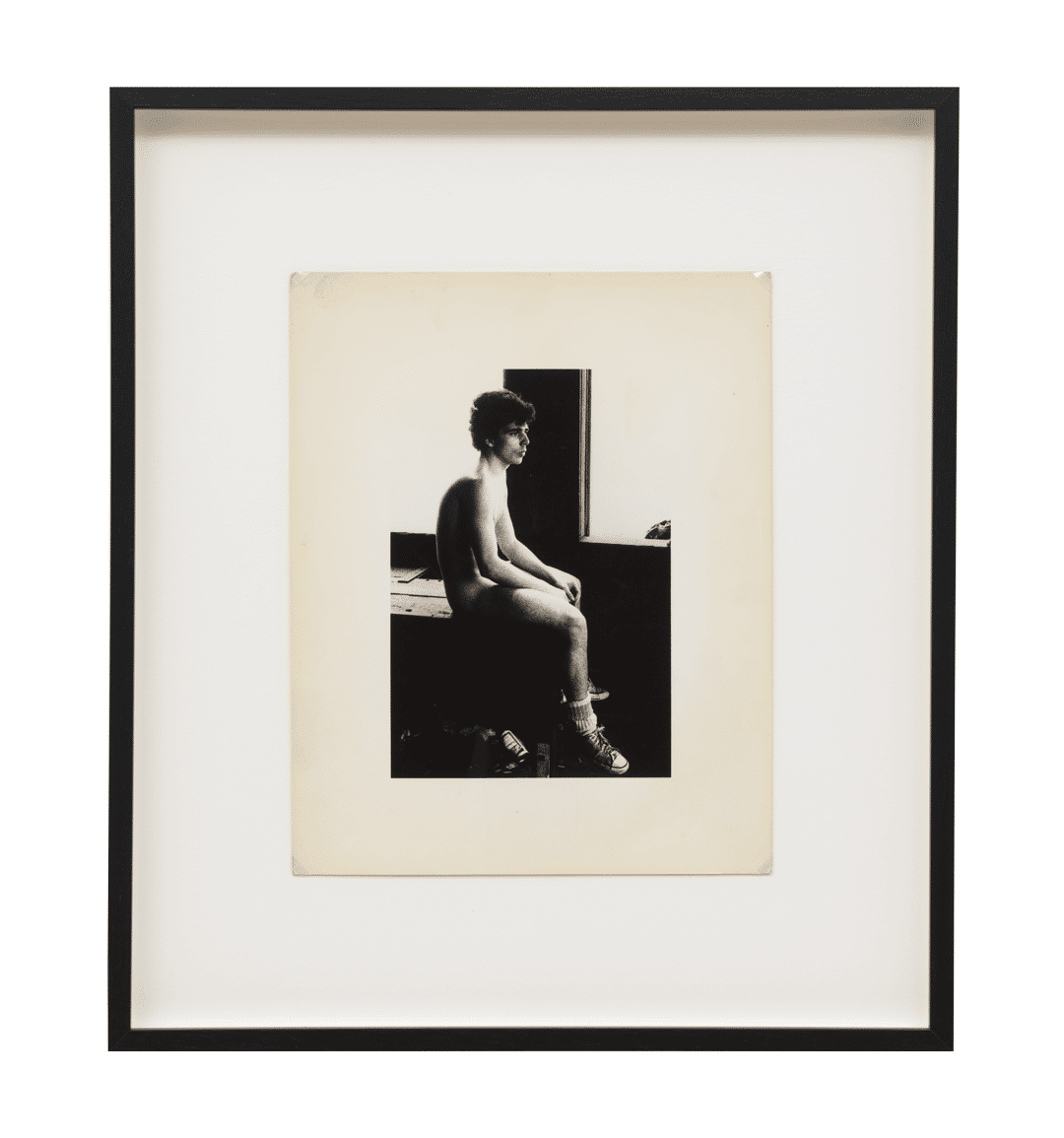 A photograph by Alvin Baltrop, titled The Piers (man sitting), dated 1975-1986.