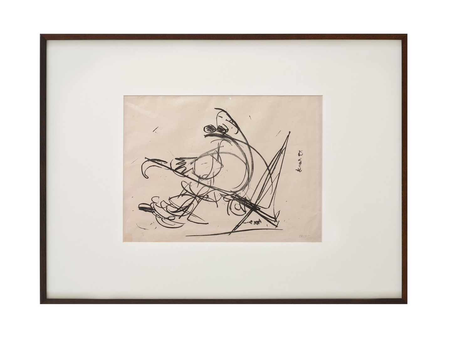 An untitled lithograph by Benode Behari Mukherjee, not dated.