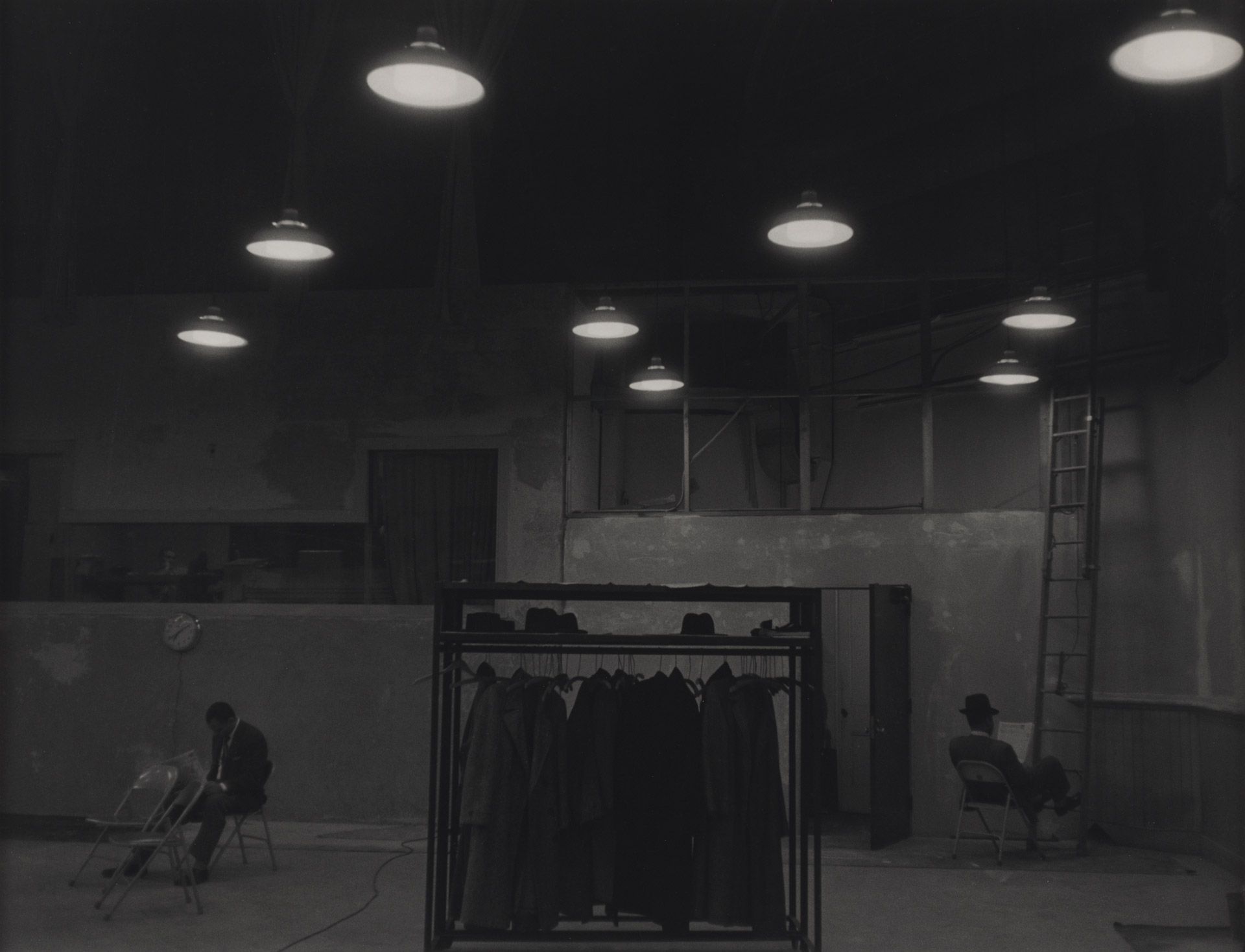 A silver gelatin print by Roy DeCarava, titled Ellington session break, dated 1954.