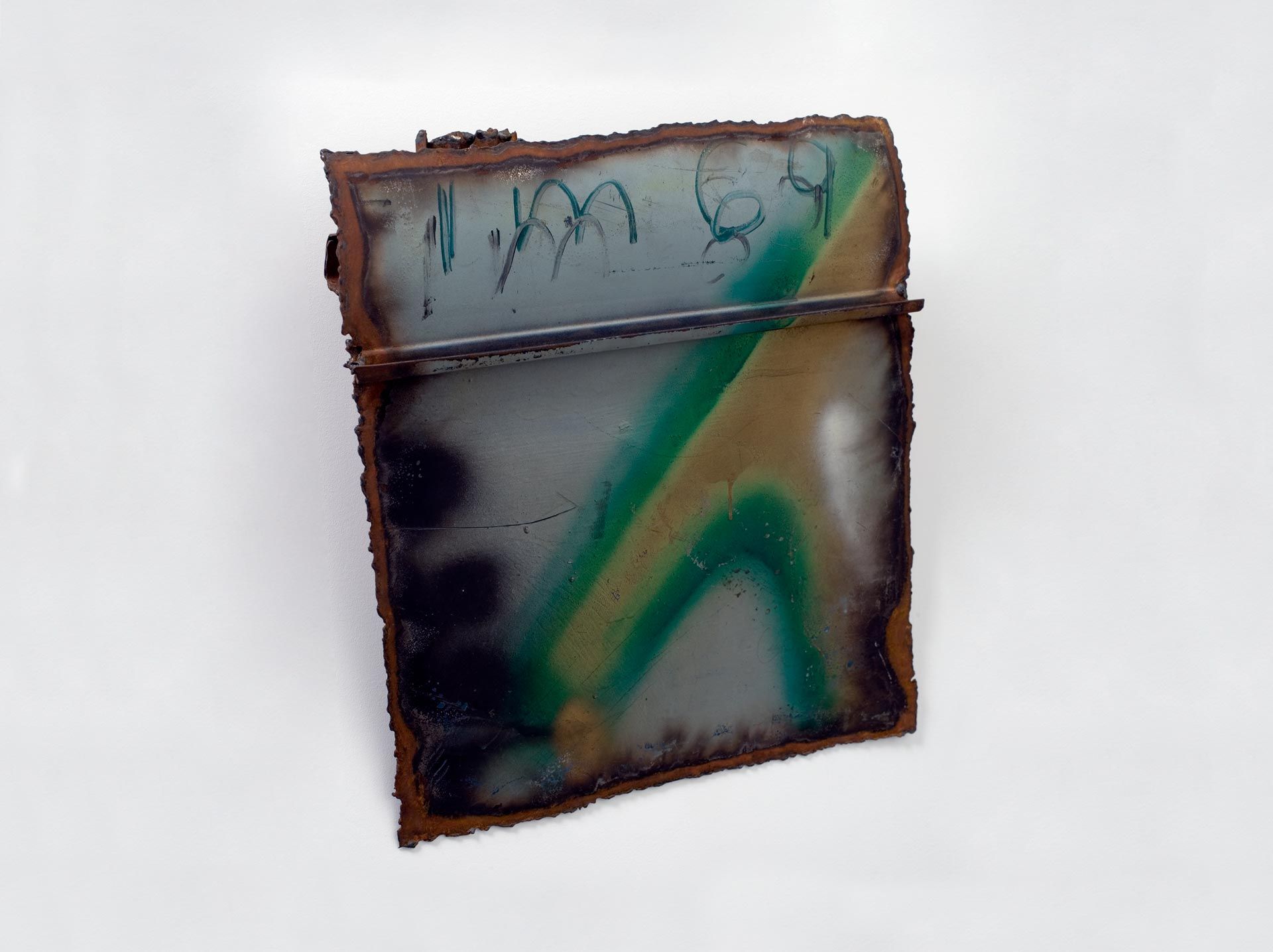 A sculpture by Gordon Matta-Clark, titled Small Graffiti: Truck Fragment, dated 1973.