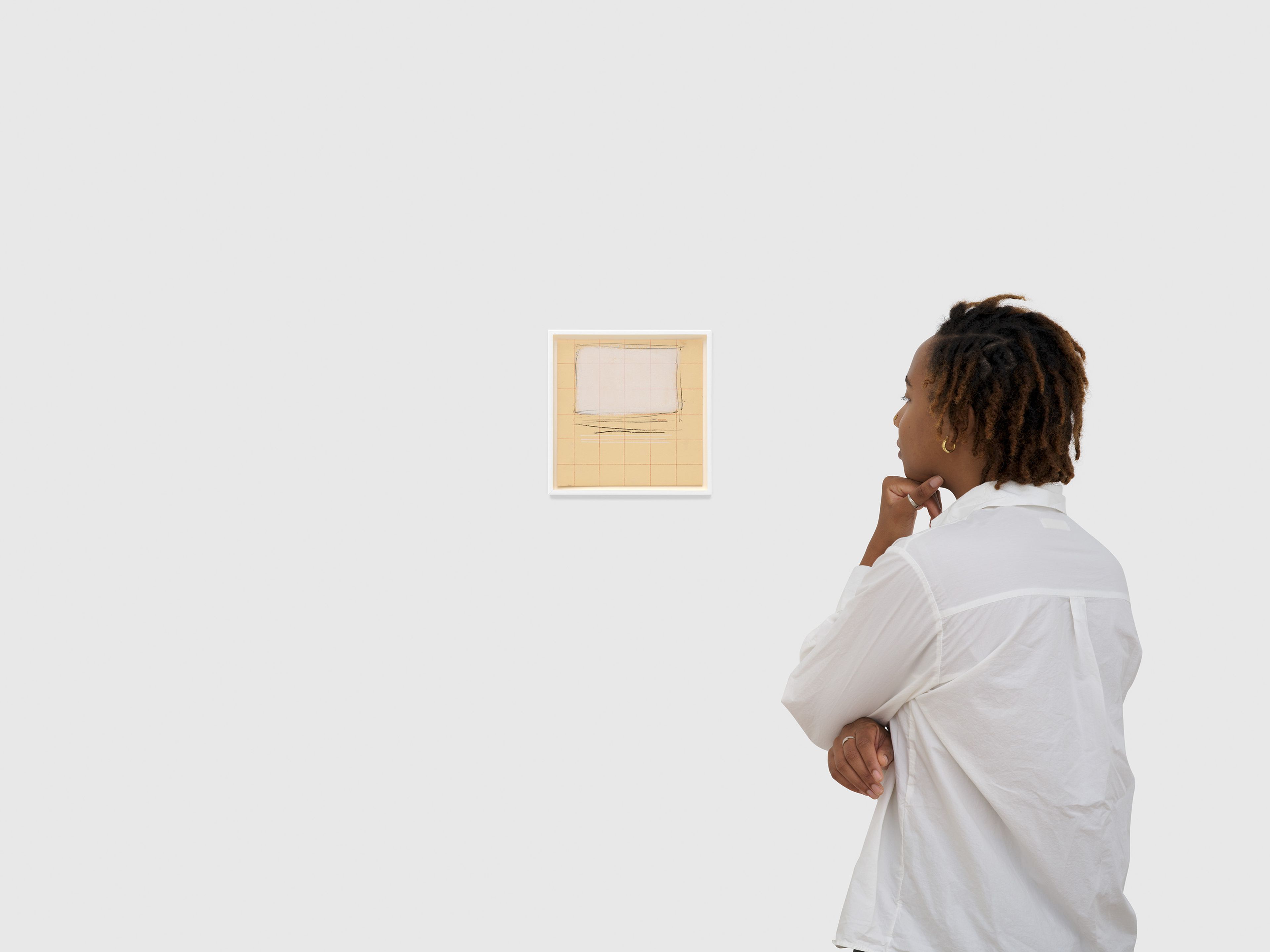 A work on paper by Robert Ryman, called Untitled Study, circa 1962.
