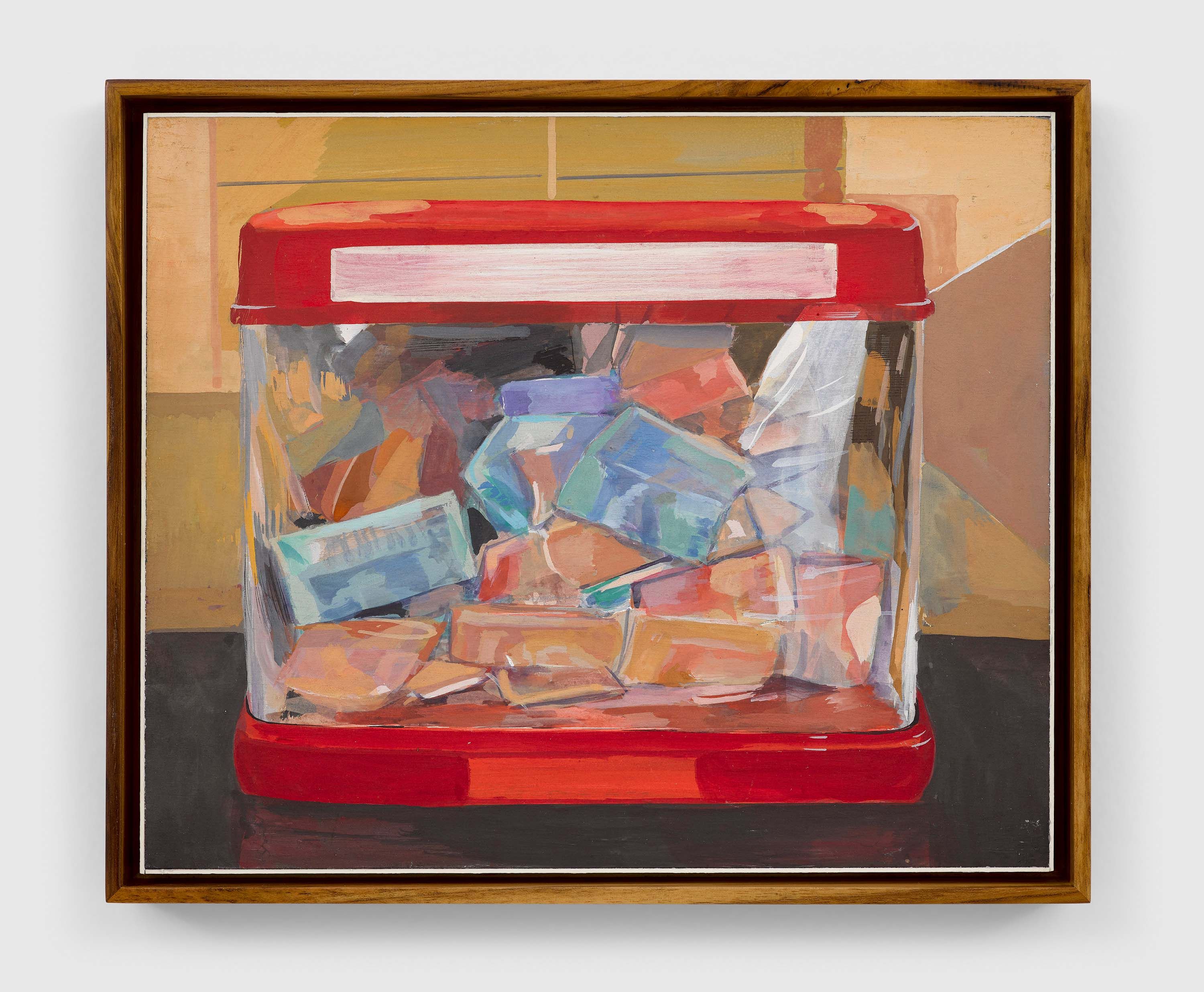 A casein on board painting by Mahesh Baliga, titled Collection, dated 2022.