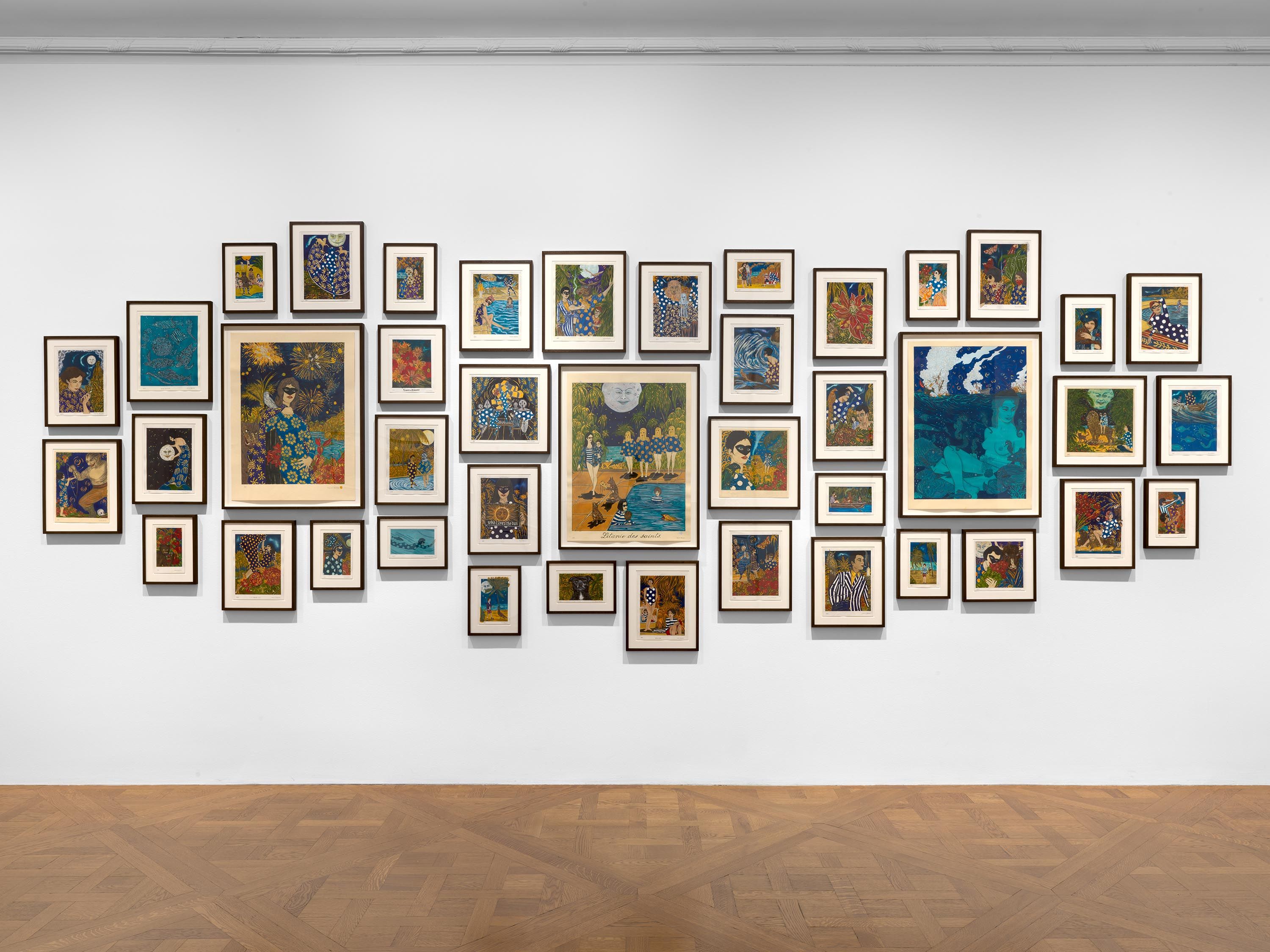 Installation view of Marcel Dzama: Who Loves the Sun 