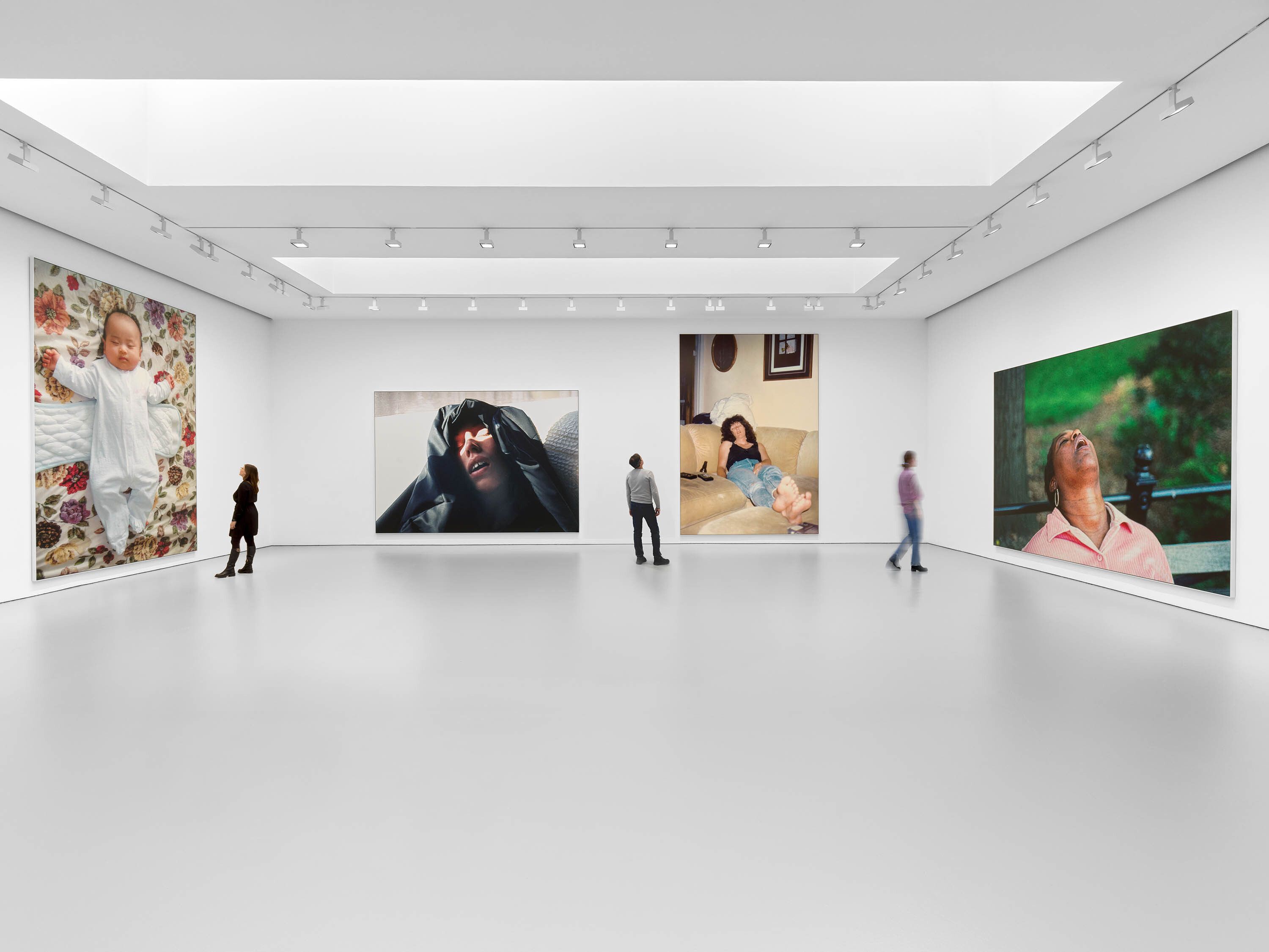 An installation view of the exhibition, Steven Shearer: Profaned Travelers, at David Zwirner in New York, dated 2024.