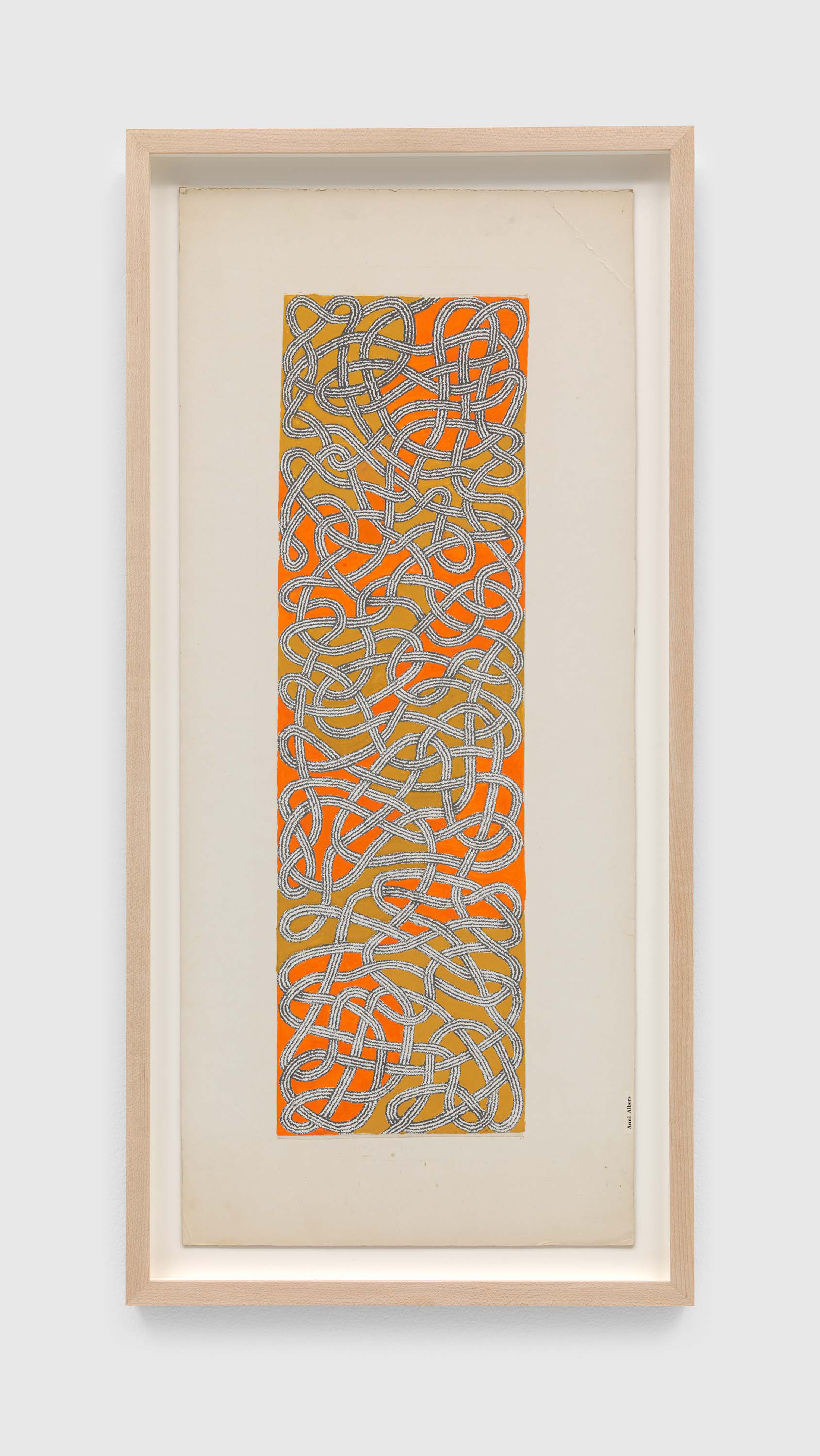 A gouache and diazotype on paper artwork by Anni Albers, titled Drawing for a Rug II, dated 1959.