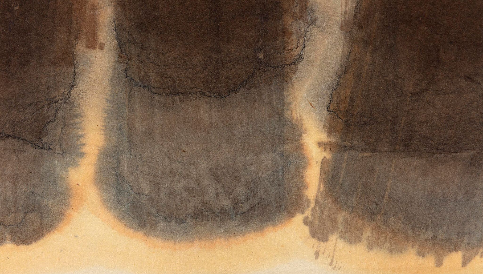 A painting of Yun Hyong-keun, titled Burnt Umber & Ultramarine, dated 1981