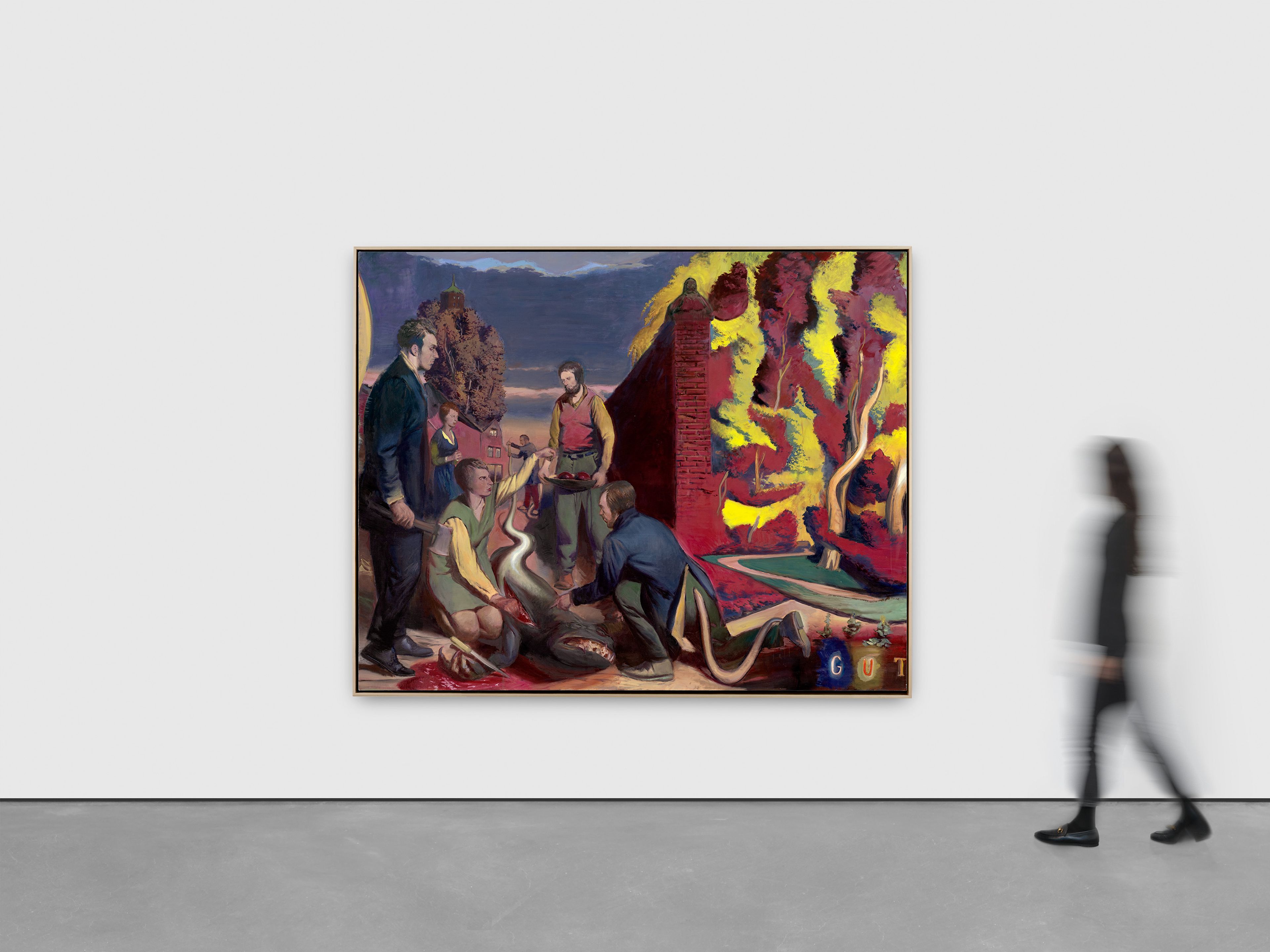 A painting by Neo Rauch, titled Gutes, dated 2023.