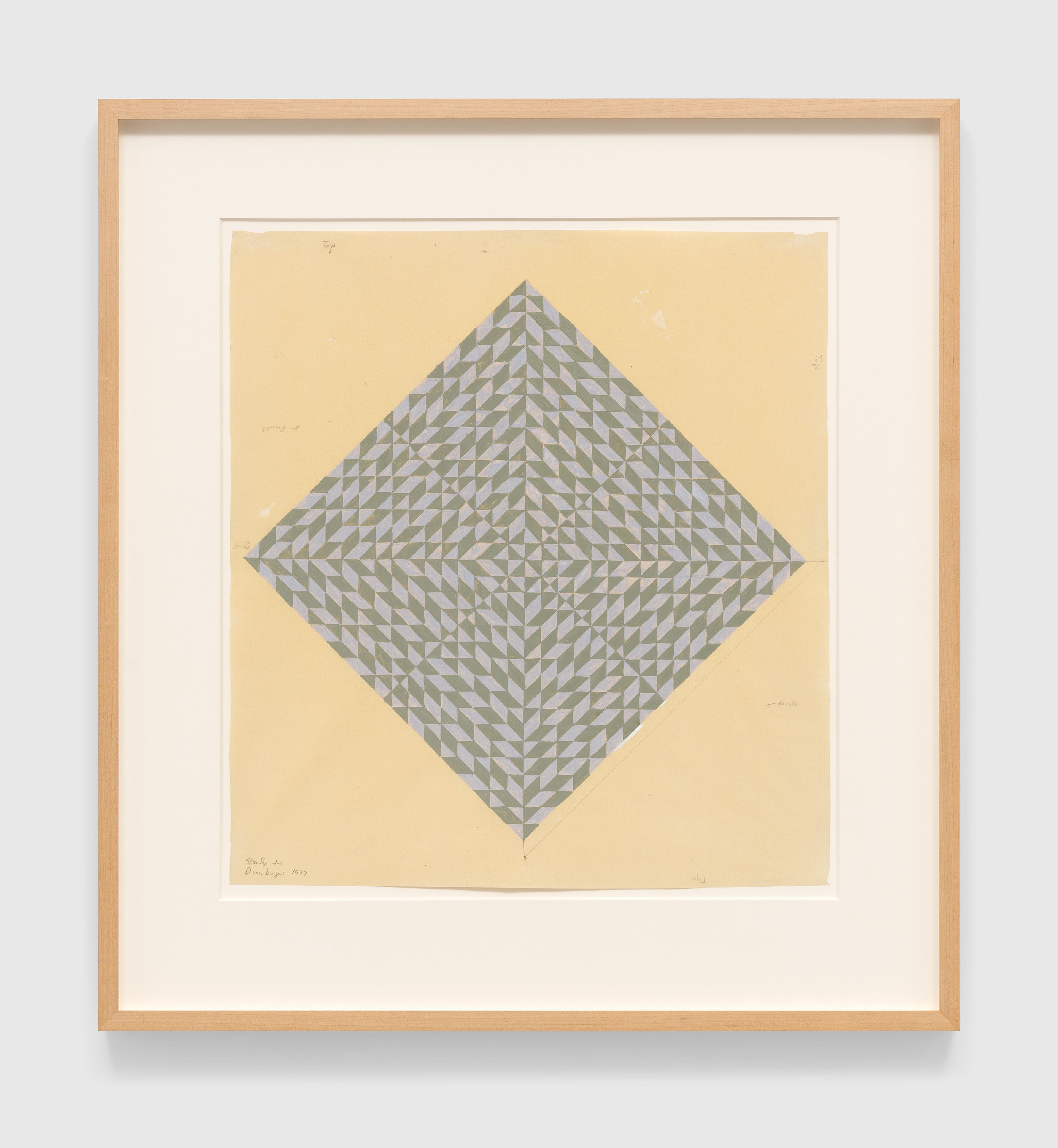 A work on paper by Anni Albers, titled Study for DO V, dated 1973.