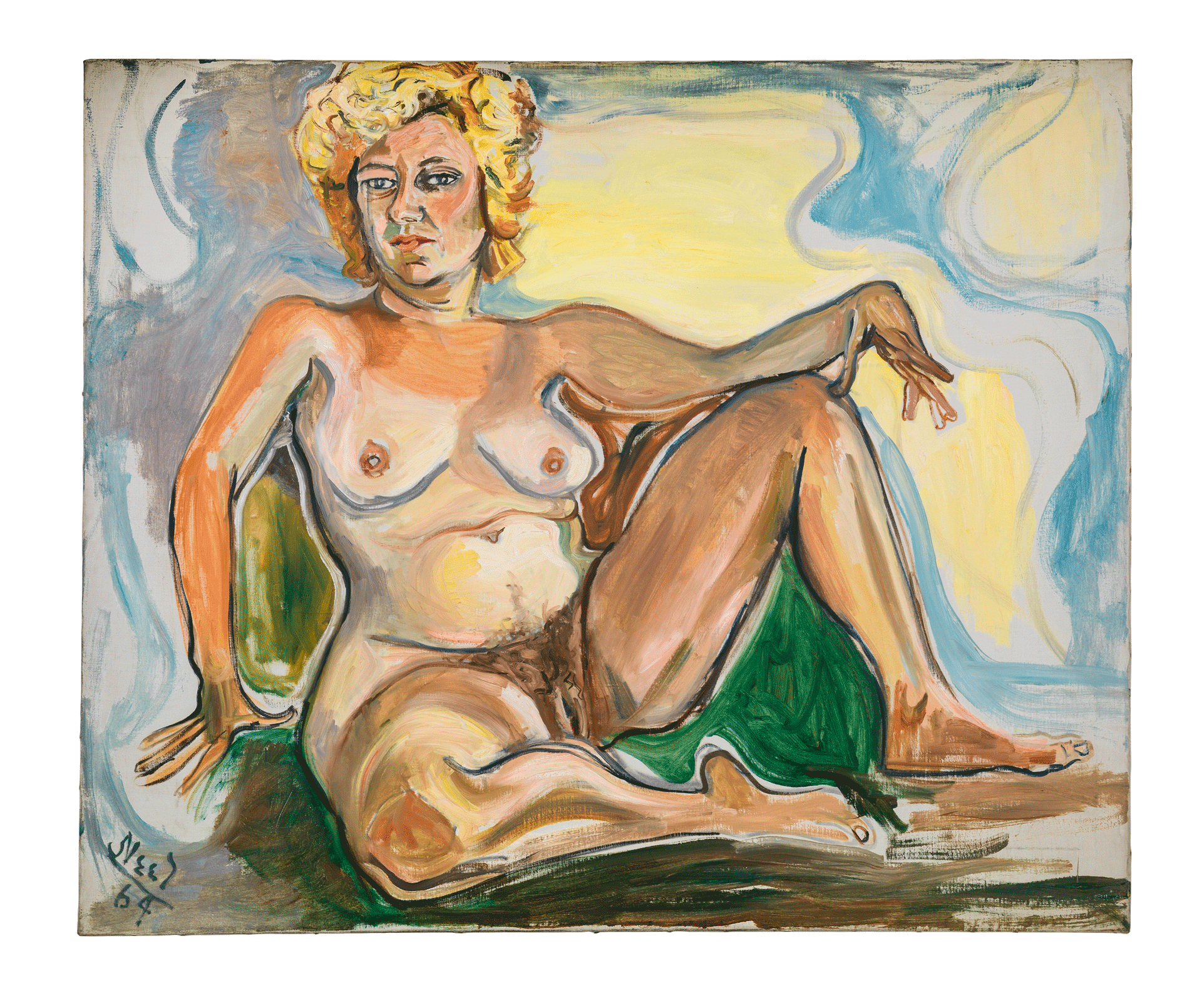 A painting by Alice Neel, titled Ruth Nude, dated 1964.