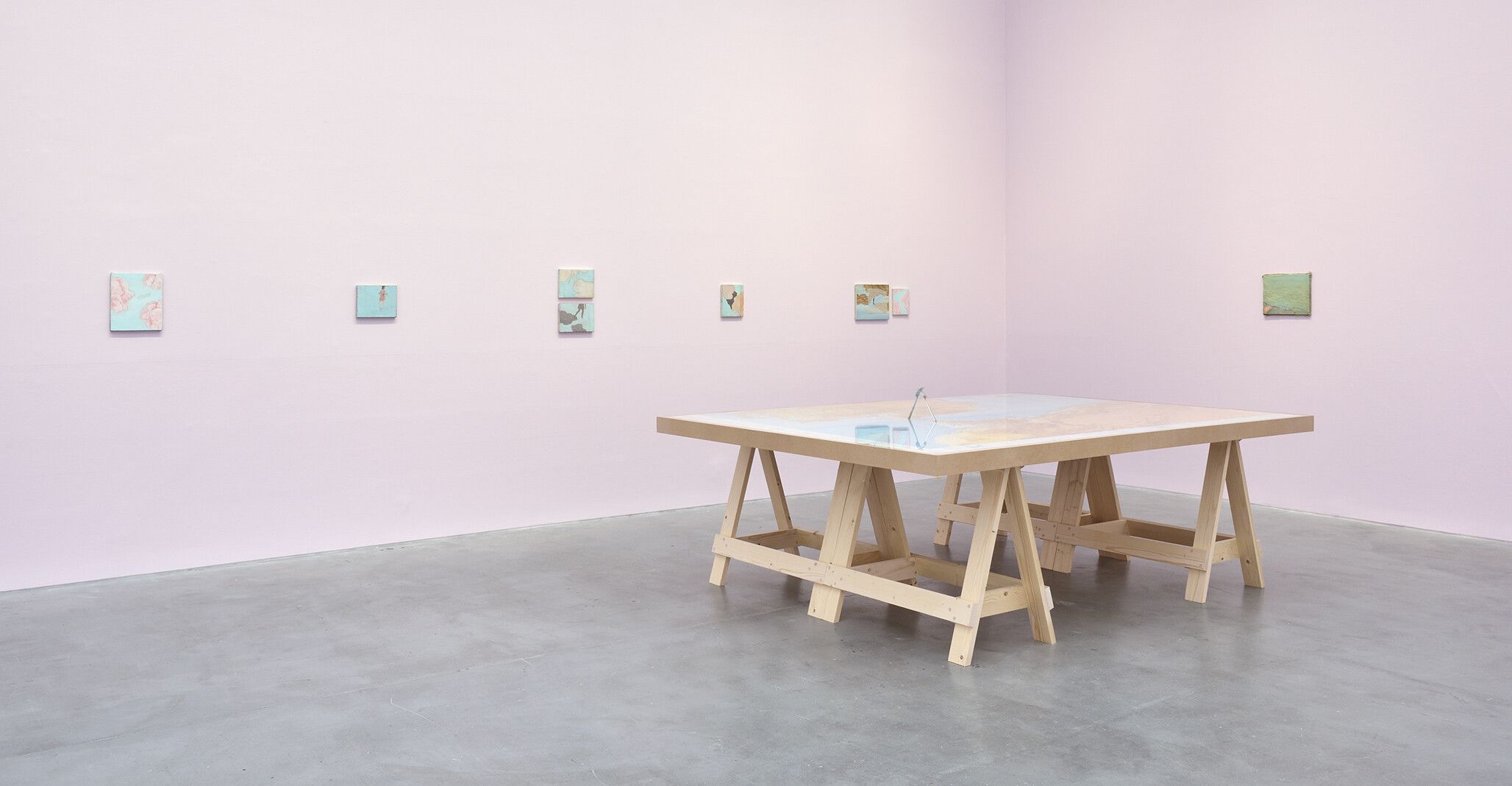 An installation view from an exhibition titled, Francis Alÿs: Don’t Cross the Bridge Before You Get to the River, at David Zwirner, Paris, in 2021.