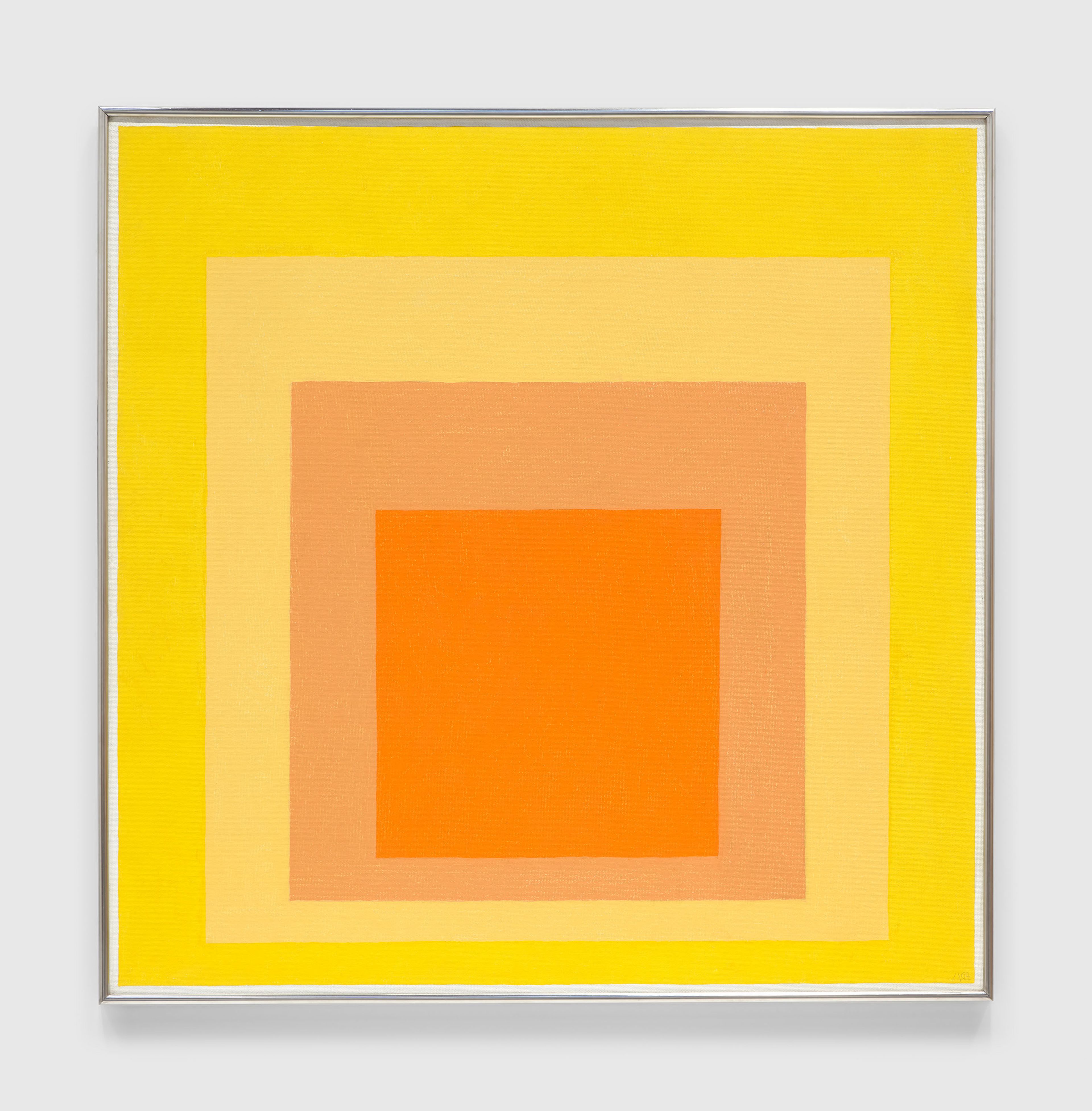 A painting by Josef Albers, titled Homage to the Square: Midsummer, dated 1964.