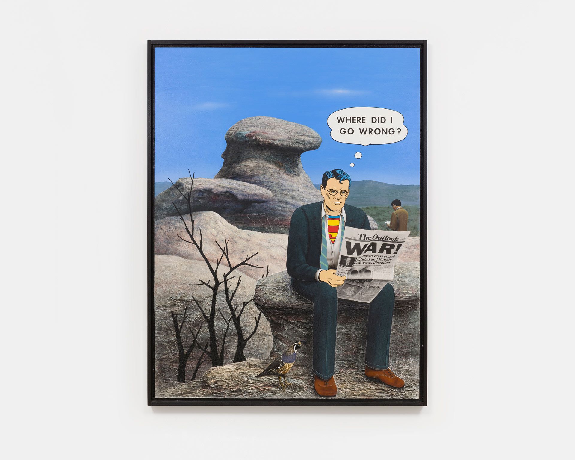 A painting by Llyn Foulkes, titled Where Did I Go Wrong, dated 1991.