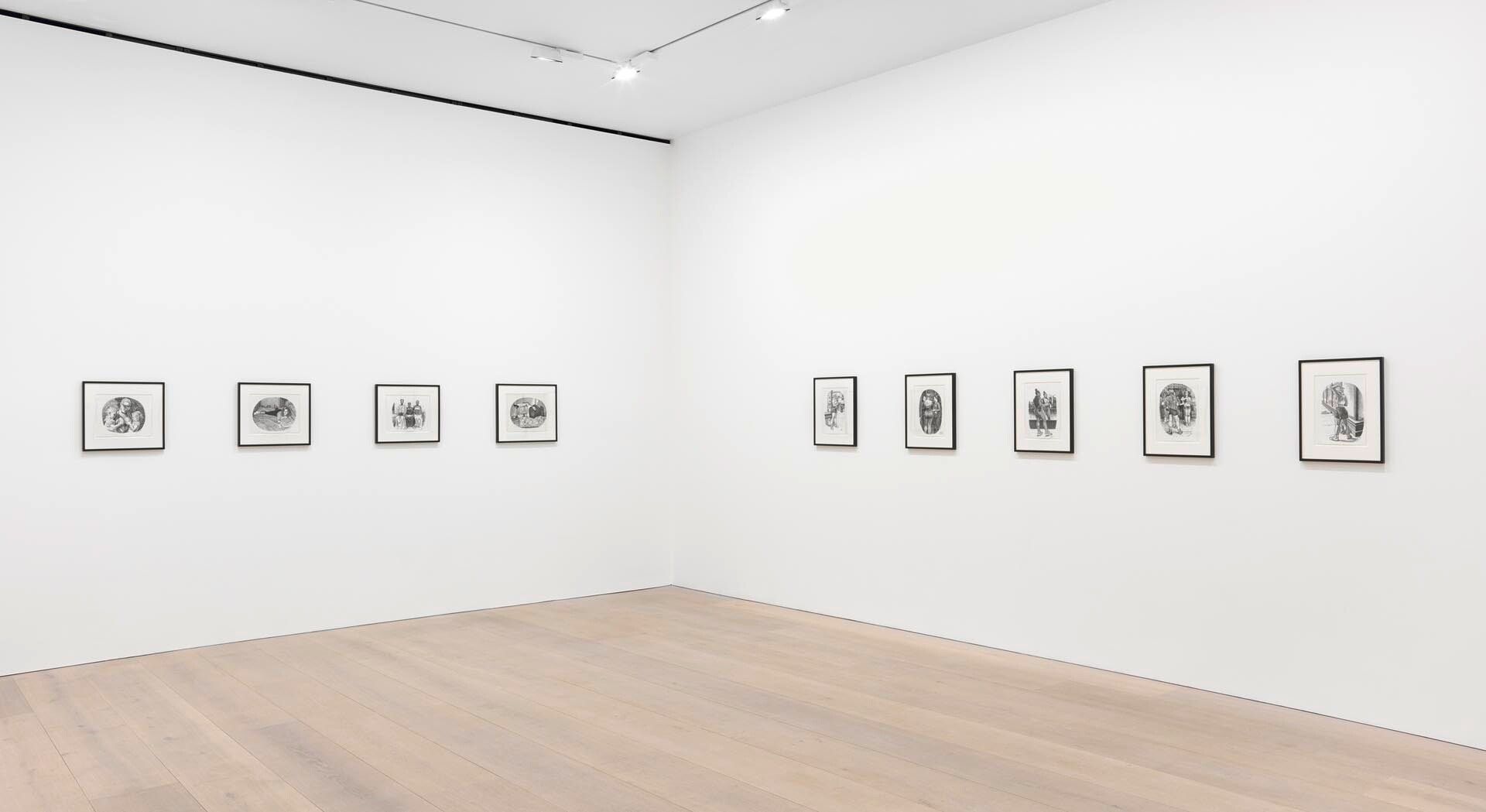 An installation view of the exhibition R. Crumb: Art & Beauty, at David Zwirner London, dated 2016.