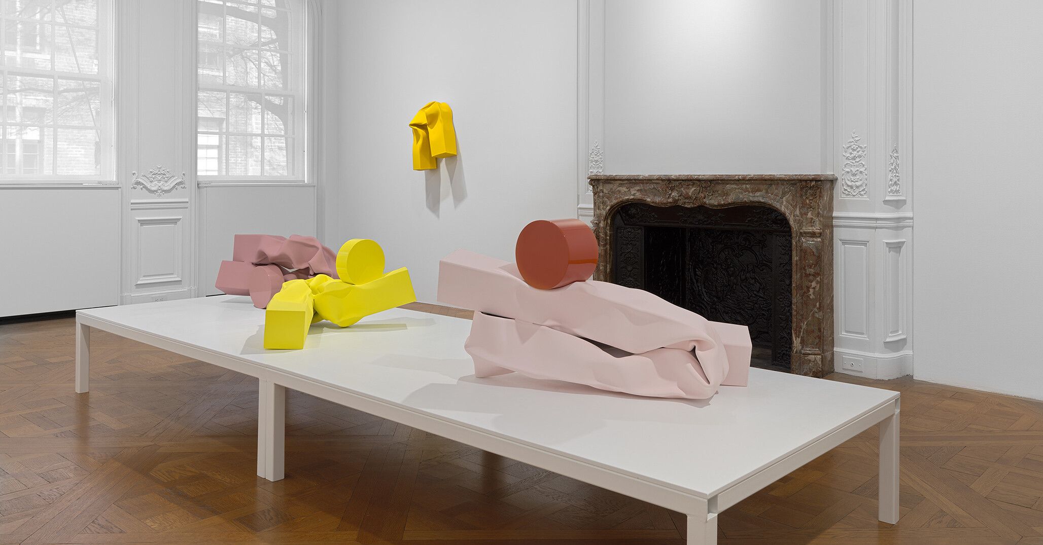 An installation view of a solo exhibition by Carol Bove at David Zwirner, New York, in 2021.