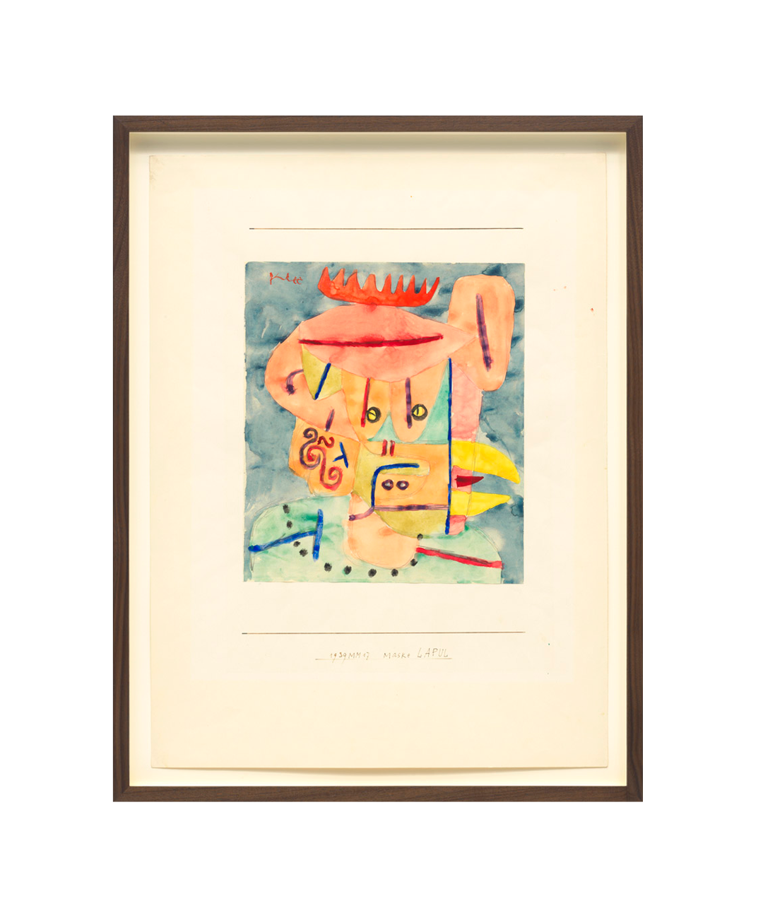 A drawing by Paul Klee, titled Maske LAPUL (Mask: Lapul), dated 1939.