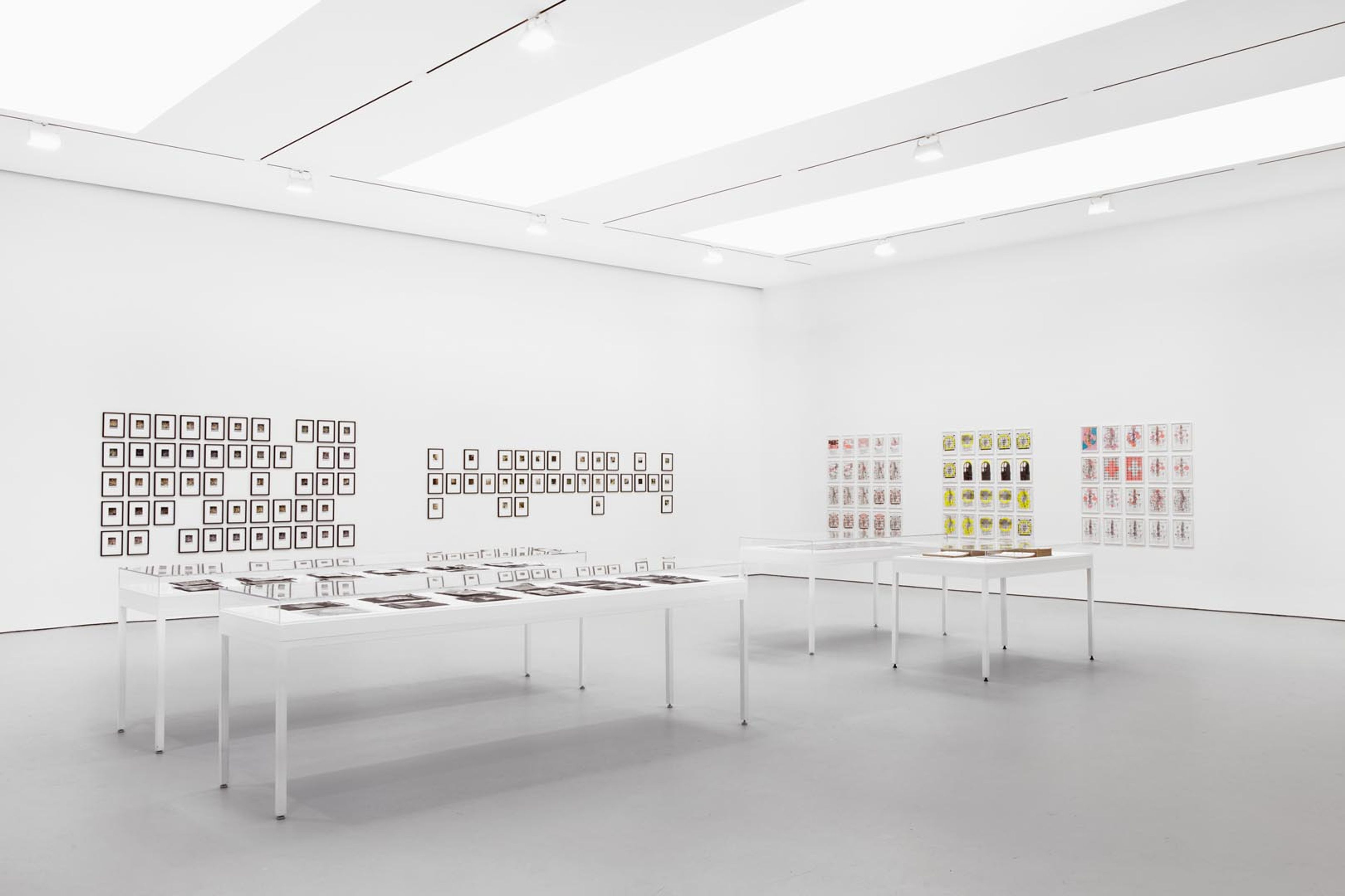 Installation view of the exhibition System and Vision, at David Zwirner in New York, dated 2015.