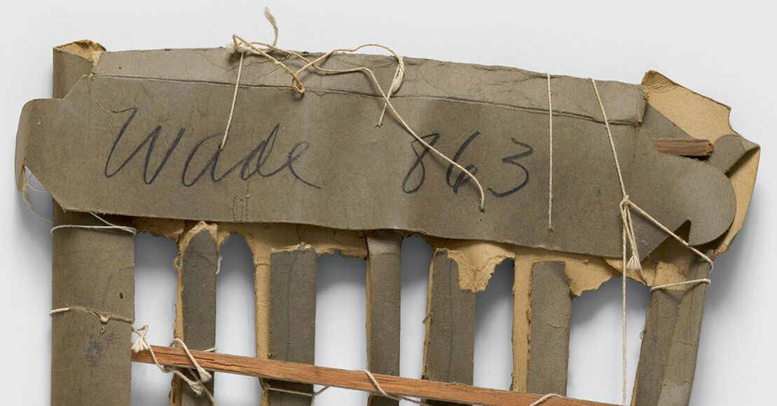 A detail of an untitled paper work by James Castle not dated