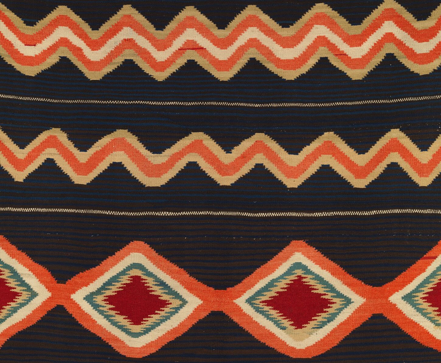 Navajo Wearing Blanket, 1865–75 (detail). Collection of The Metropolitan Museum of Art, New York. Gift of Mrs. Russell Sage, dated 1910