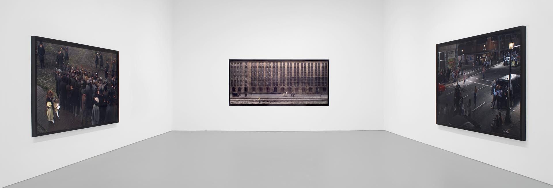 Installation view of the exhibition Stan Douglas: Humor, Irony and the Law, at David Zwirner in New York, dated 2008. 
