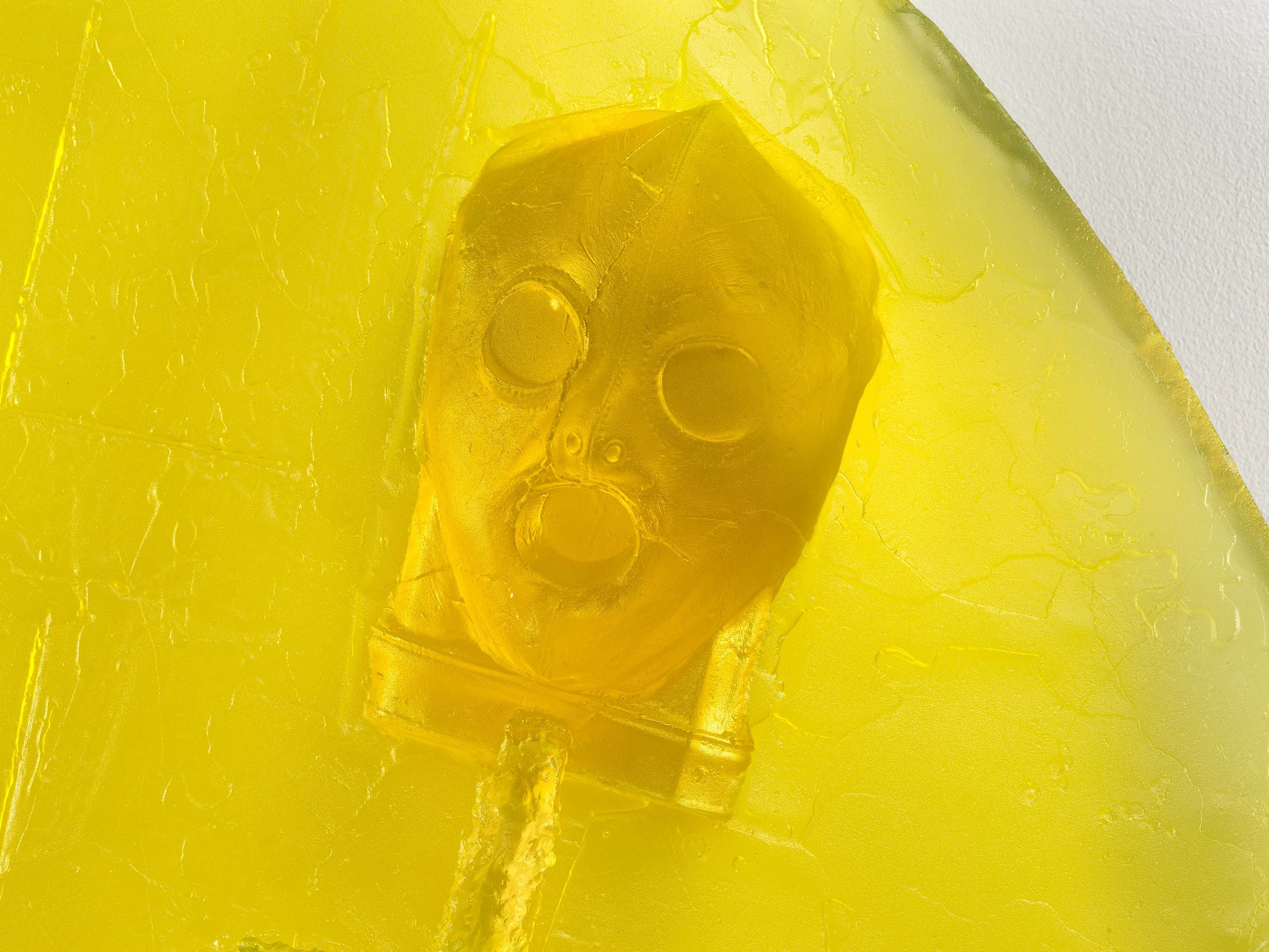 A detail from a sculpture by Andra Ursuta, titled Private Dancer (Uranium Yellow), dated 2025.